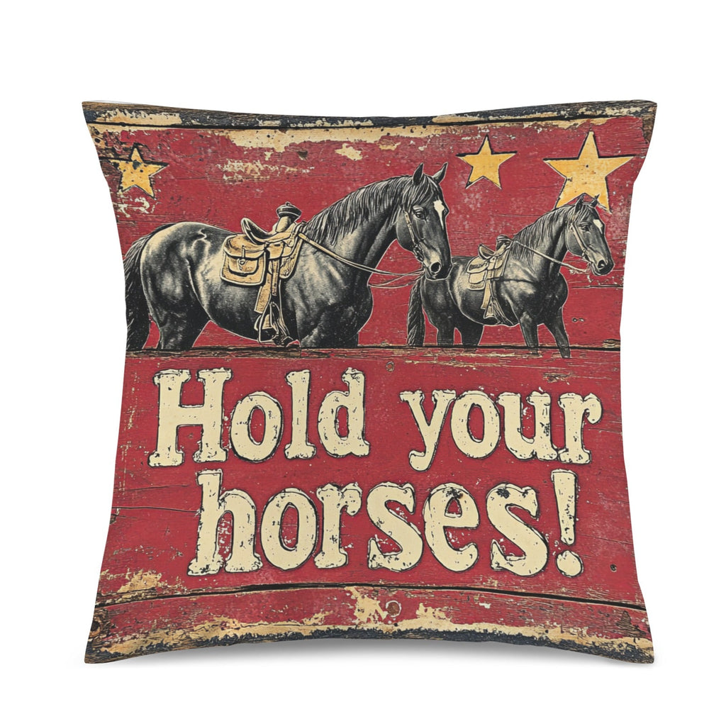 Baha Ranch Hold Your Horses Velvety Soft Pillow Case Made in America by Baha Ranch Western Wear - product image 2