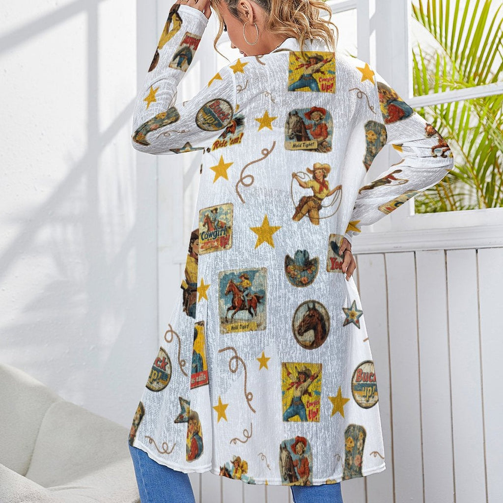 Baha Ranch Vintage Cowgirl Collage Western Lightweight Cardigan by Baha Ranch Western Wear - product image 5