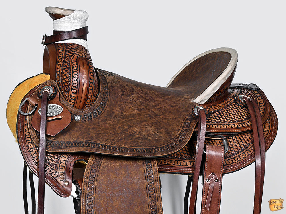 Western Horse Saddle American Leather Wade Ranch Roping Brown Hilason