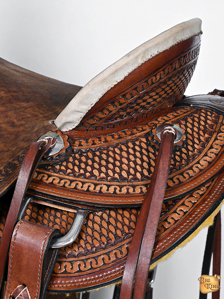 Western Horse Saddle American Leather Wade Ranch Roping Brown Hilason