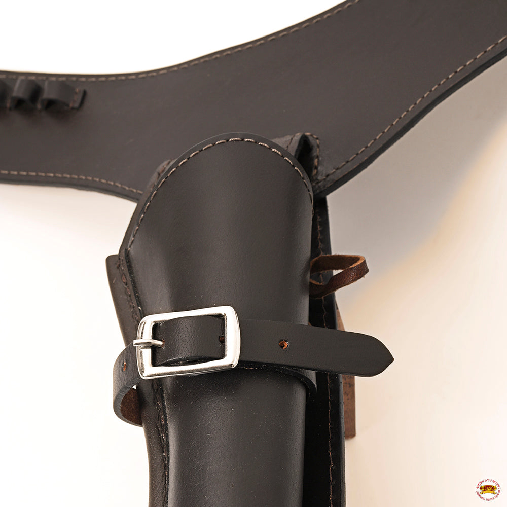 HILASON Western Right Hand Gun Holster Rig 44/45 Caliber Leather Cowboy | Costume Belt