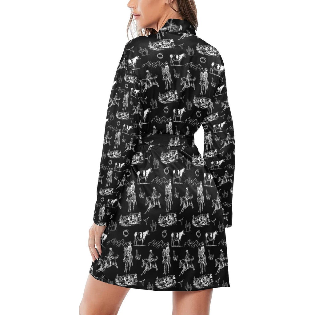 Baha Ranch Ranch Life Women's Belted Satin Feel Dressing Lounge Robe by Baha Ranch Western Wear - product image 2