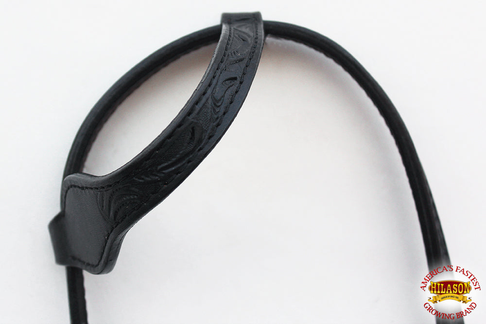 HILASON Western Horse Headstall Bridle American Leather Black Floral | for Horses Headstalls