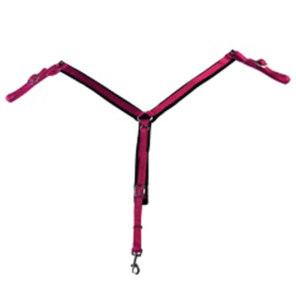 Hilason Nylon Felt-Lined Horse Breast Collar - Raspberry