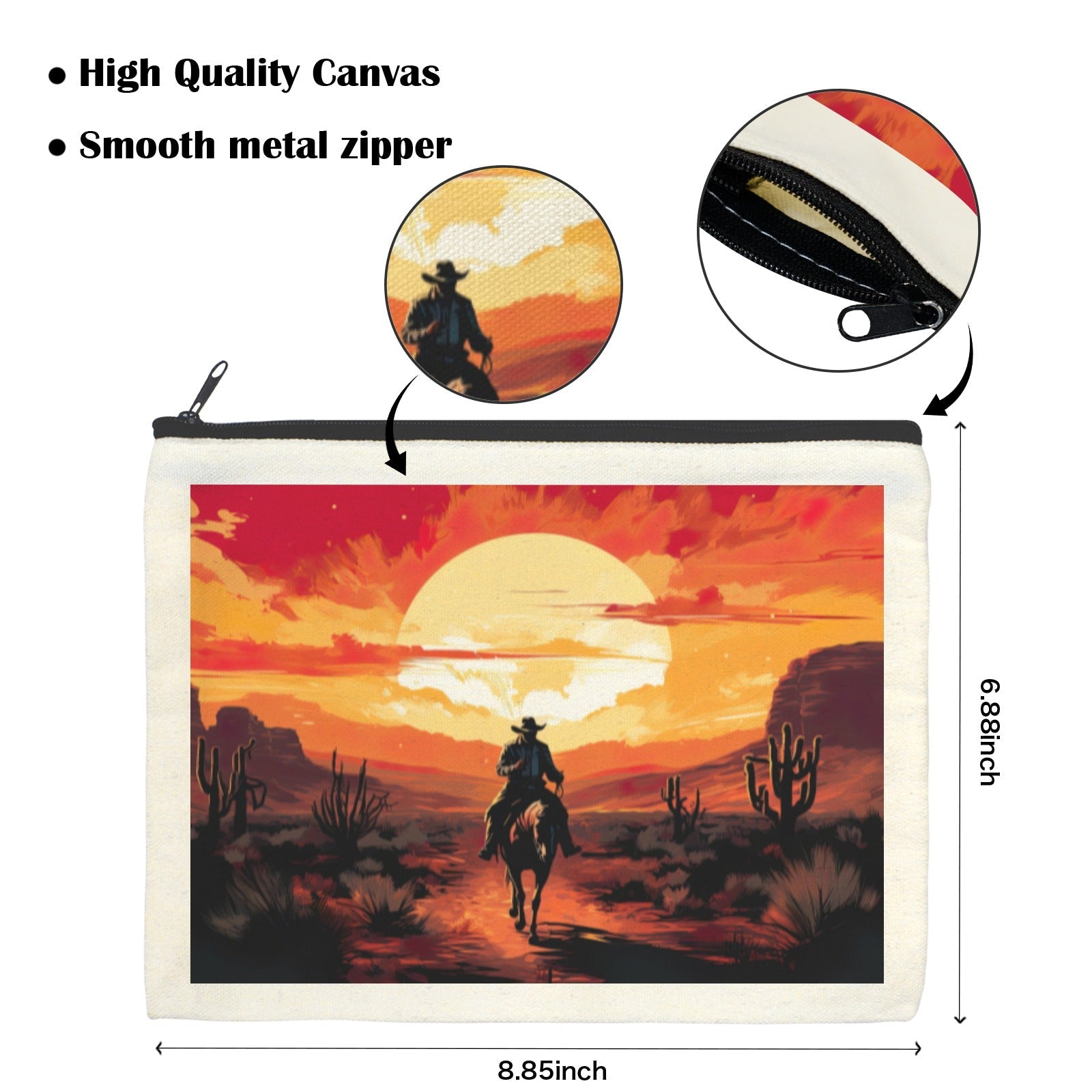 Baha Ranch Western Cowboy Sunset Cosmetic Bag Pack of 5 Made in America by Baha Ranch Western Wear - product image 3