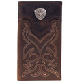 Ariat Rodeo Shiled Concho Boot Stitched Top Grain Leather Wallet Brown