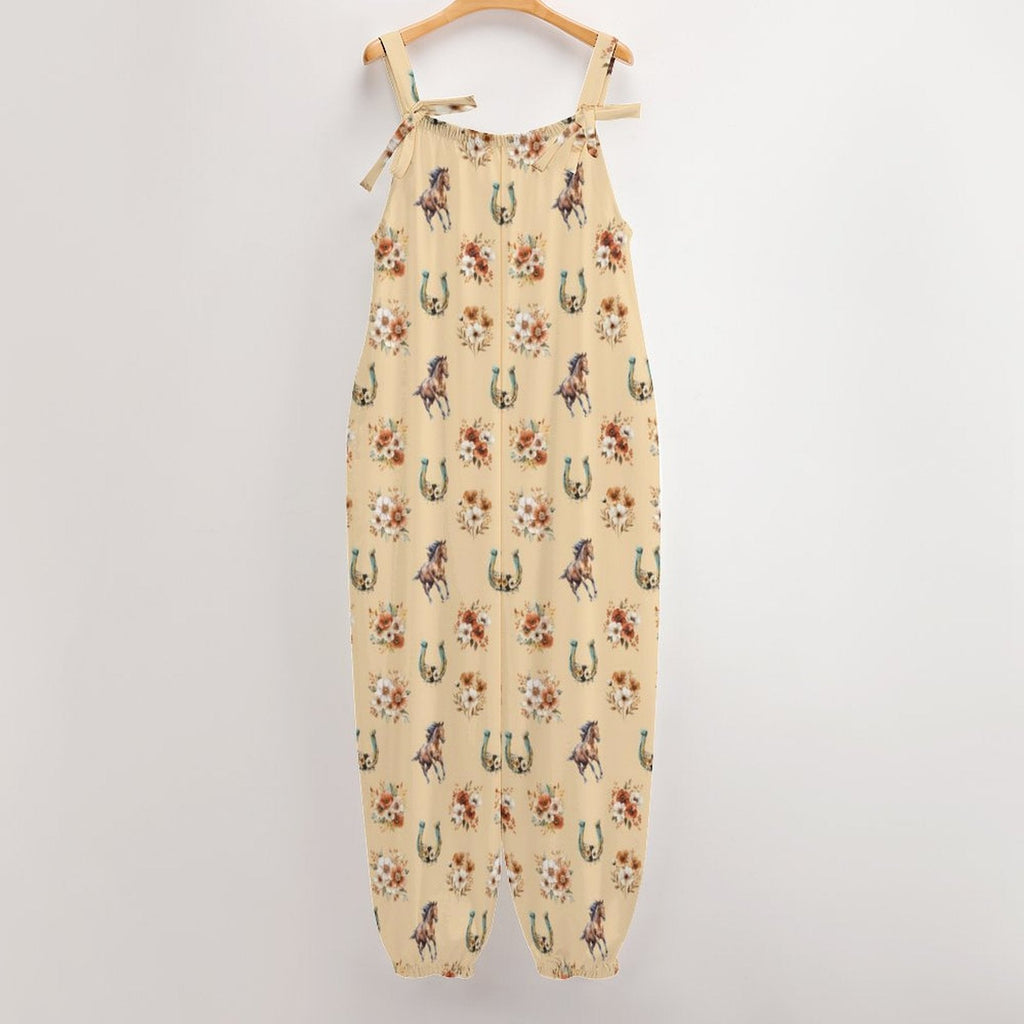 Baha Ranch Floral Horse Western Country Girl Overalls Jumpsuit by Baha Ranch Western Wear - product image 4