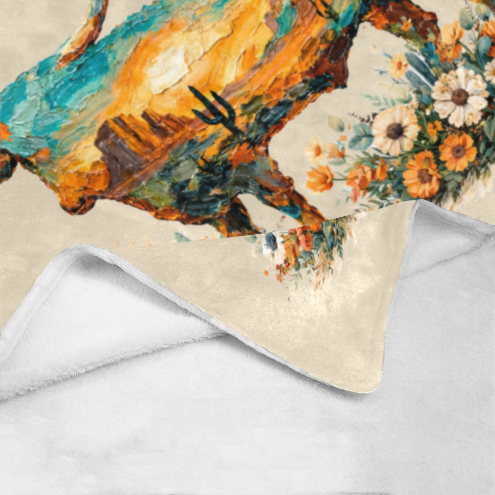 Baha Ranch Painted Longhorn Throw Blanket 60" x 80" Made in America by Baha Ranch Western Wear - product image 4