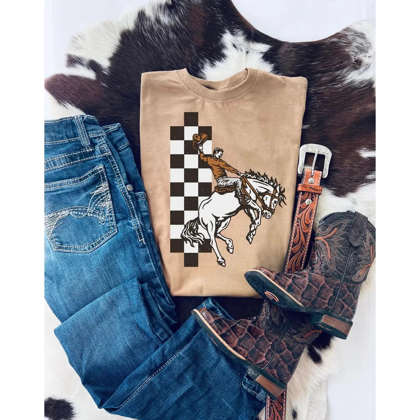 Buckin Checker Kids | Tee