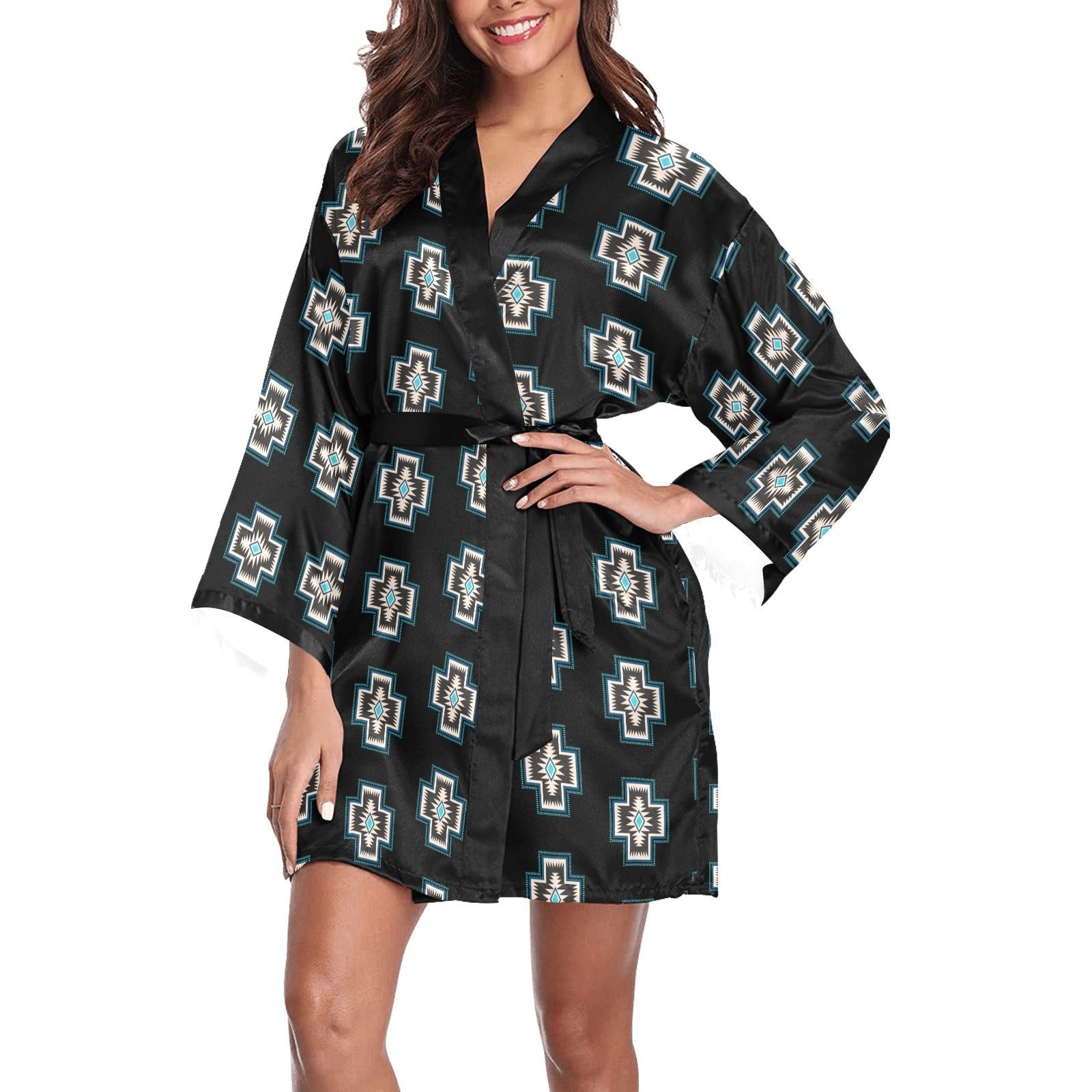 Baha Ranch Southwestern Cross Women's Lounge Kimono Robe by Baha Ranch Western Wear