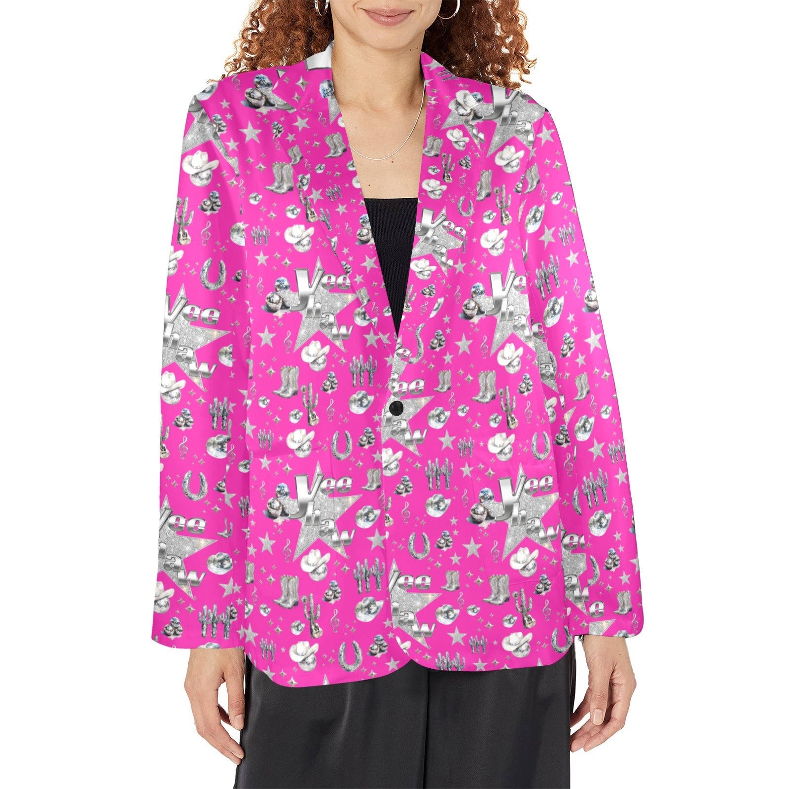 Baha Ranch Hot Pink YEEHAW Rhinestone Cowgirl Blazer by Baha Ranch Western Wear - product image 5