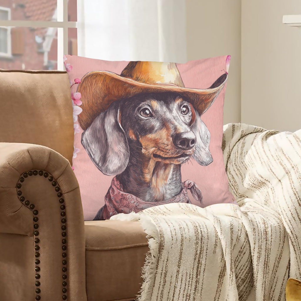 Baha Ranch Cowgirl Dachsund Velvety Soft Throw Pillow Case Made in America by Baha Ranch Western Wear - product image 7
