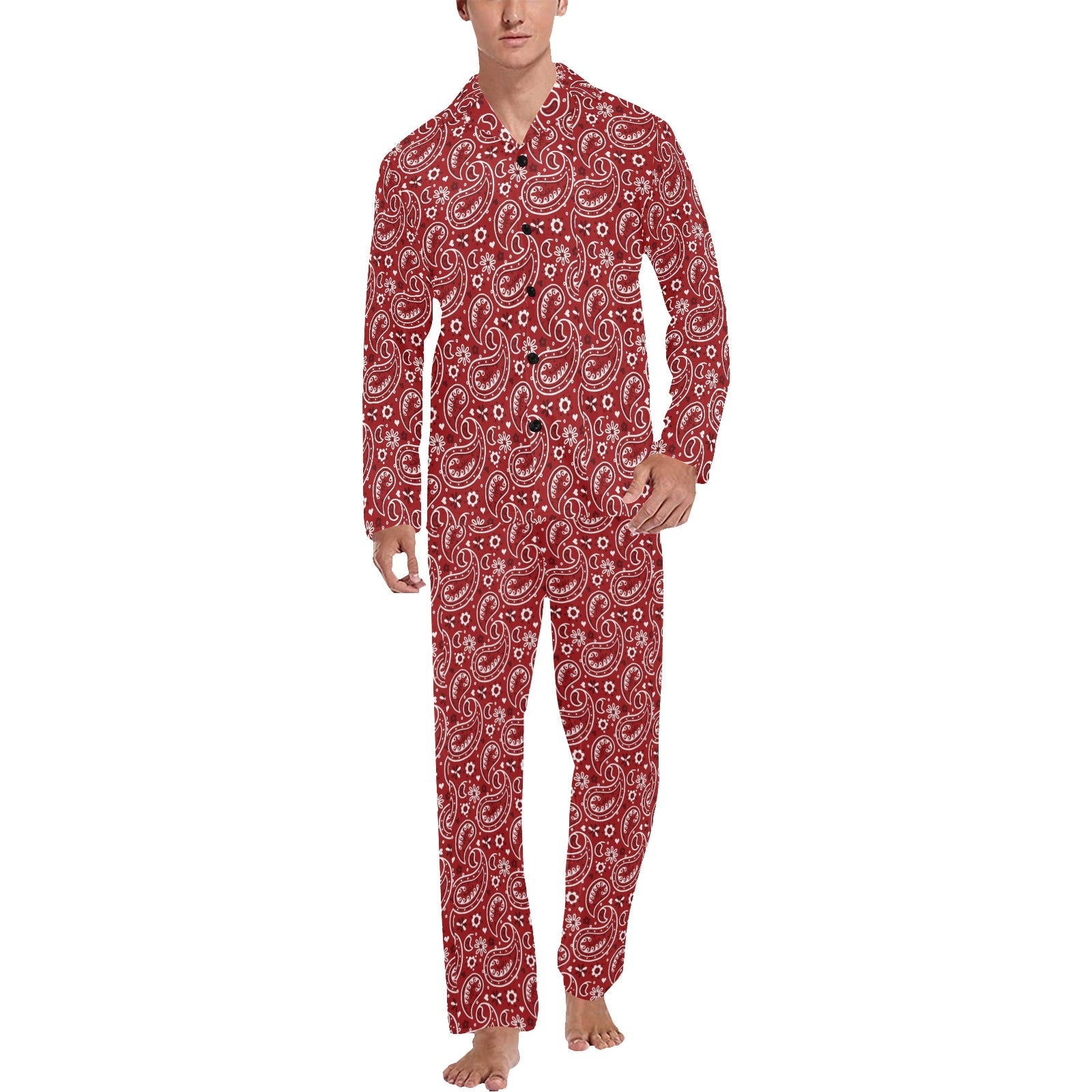 Baha Ranch Red Bandana Men's Western Print Pajama Set by Baha Ranch Western Wear