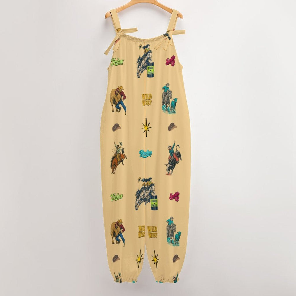 Baha Ranch The Last Roundup Western Rodeo Overalls Jumpsuit - Tan by Baha Ranch Western Wear - product image 5