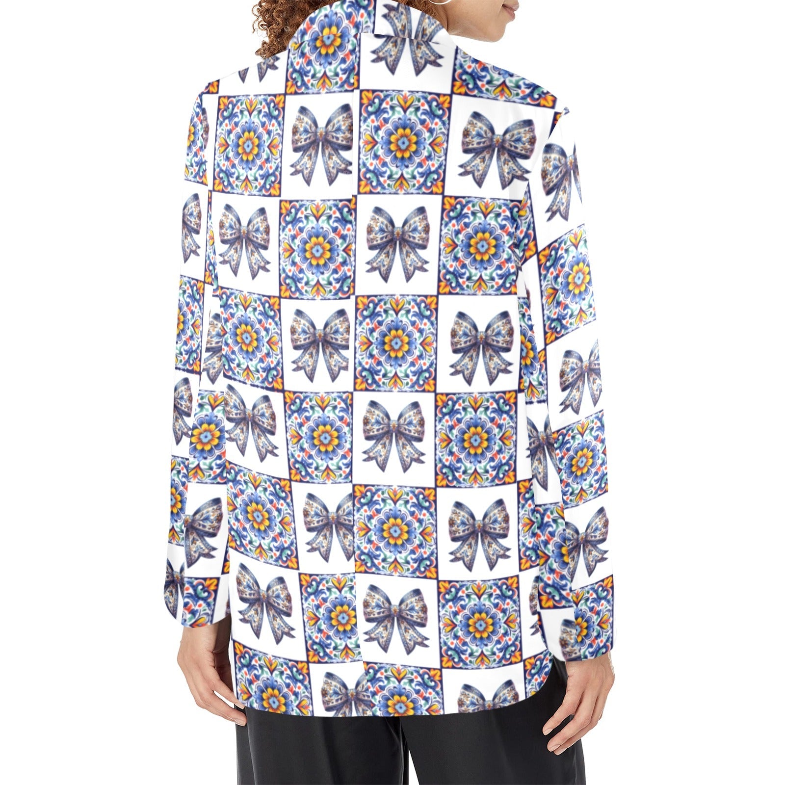 Baha Ranch Blue Bow Talavera Floral Blazer by Baha Ranch Western Wear - product image 4