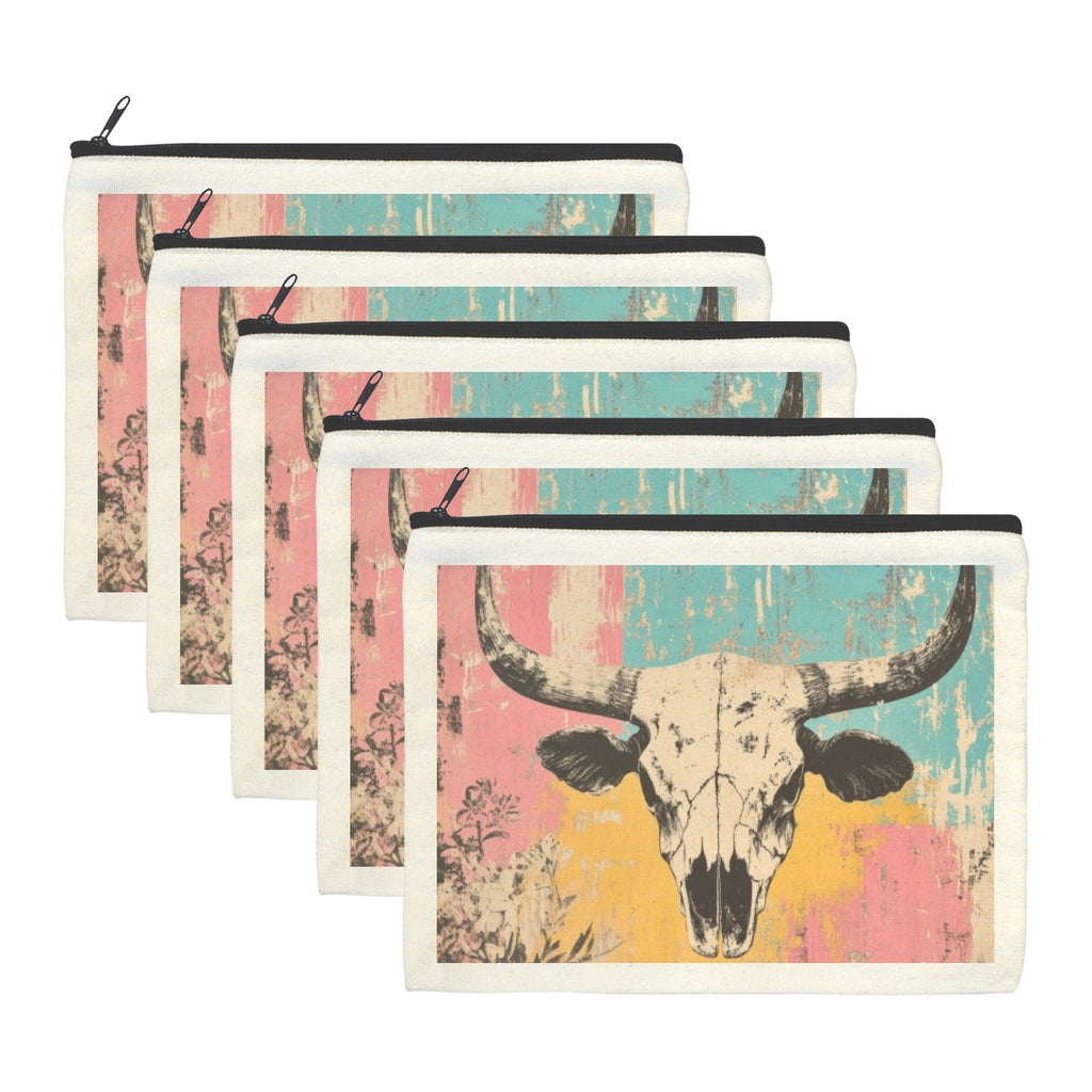 Baha Ranch Pop Western Skull Cosmetic Bag Pack of 5 Made in America by Baha Ranch Western Wear - product image 2