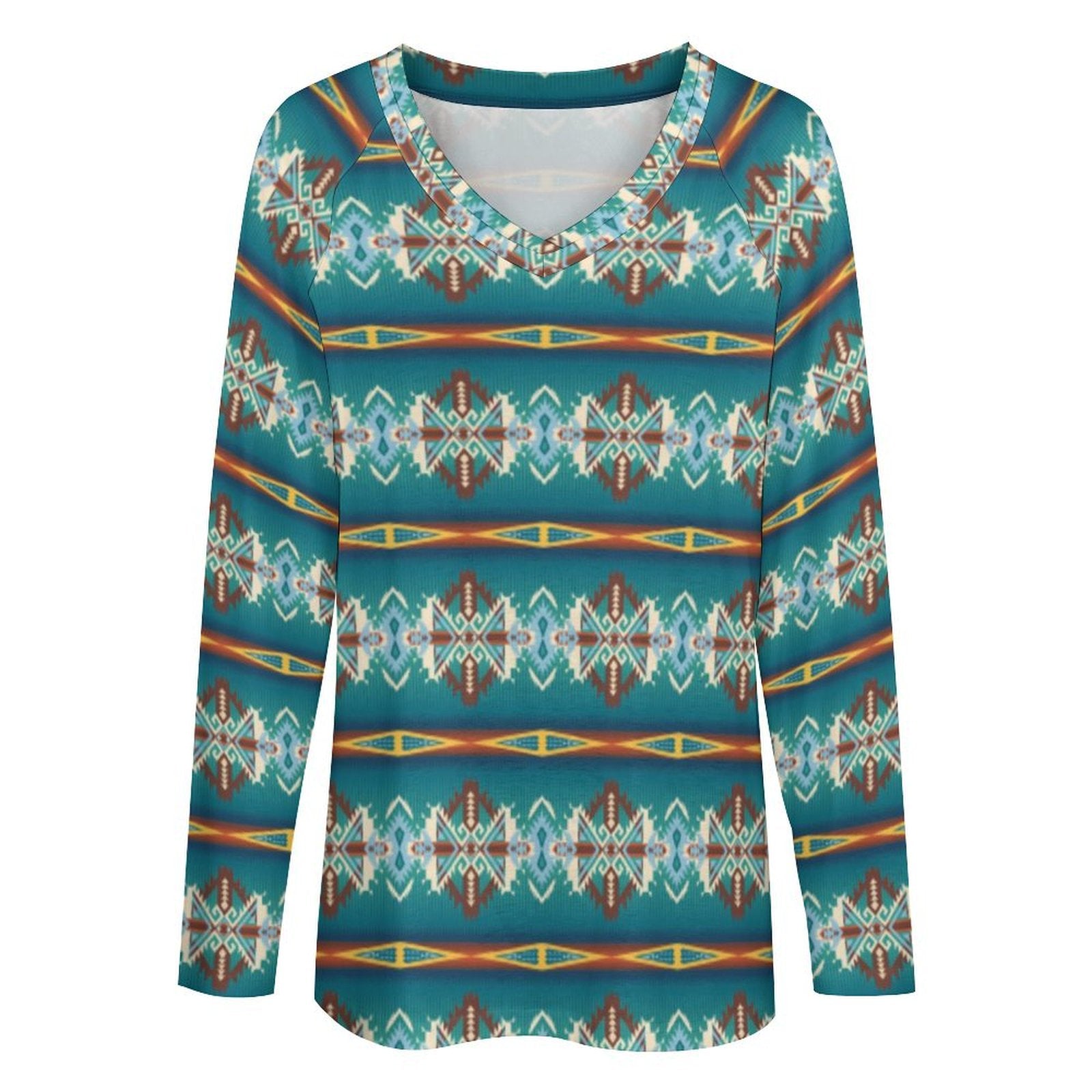 Baha Ranch Teal Aztec Long Sleeve Top by Baha Ranch Western Wear - product image 2