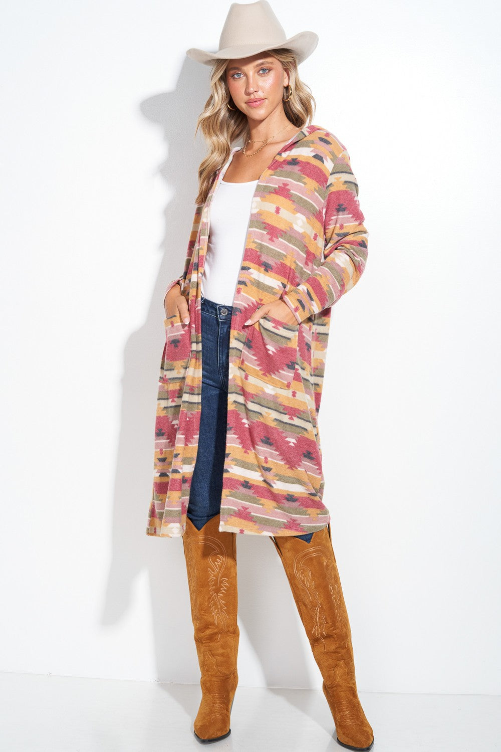 Aztec Hooded Cardigan Made in America by Baha Ranch Western Wear - product image 4