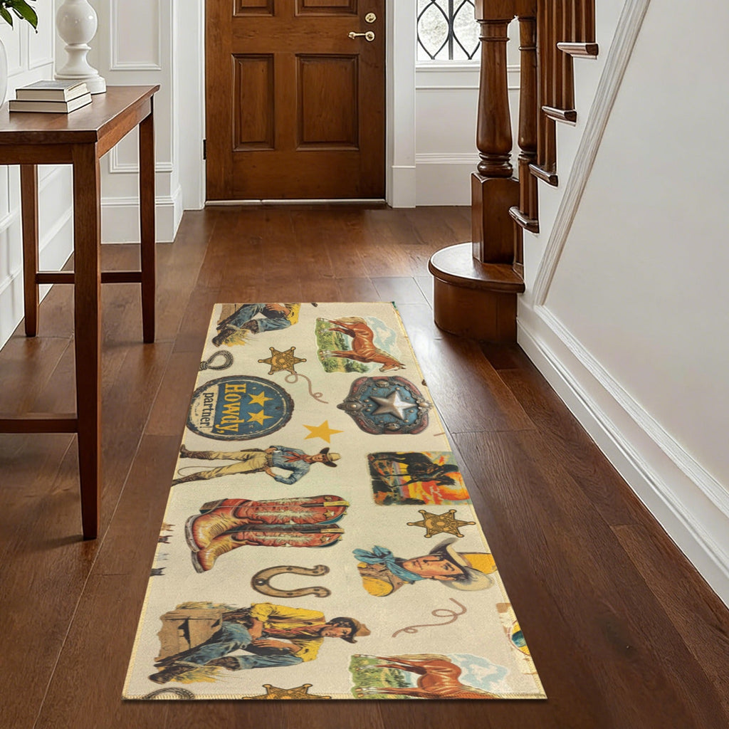 Baha Ranch Vintage Cowboy Collage Rug Runner Indoor 60" x 22" Made in America by Baha Ranch Western Wear - product image 4