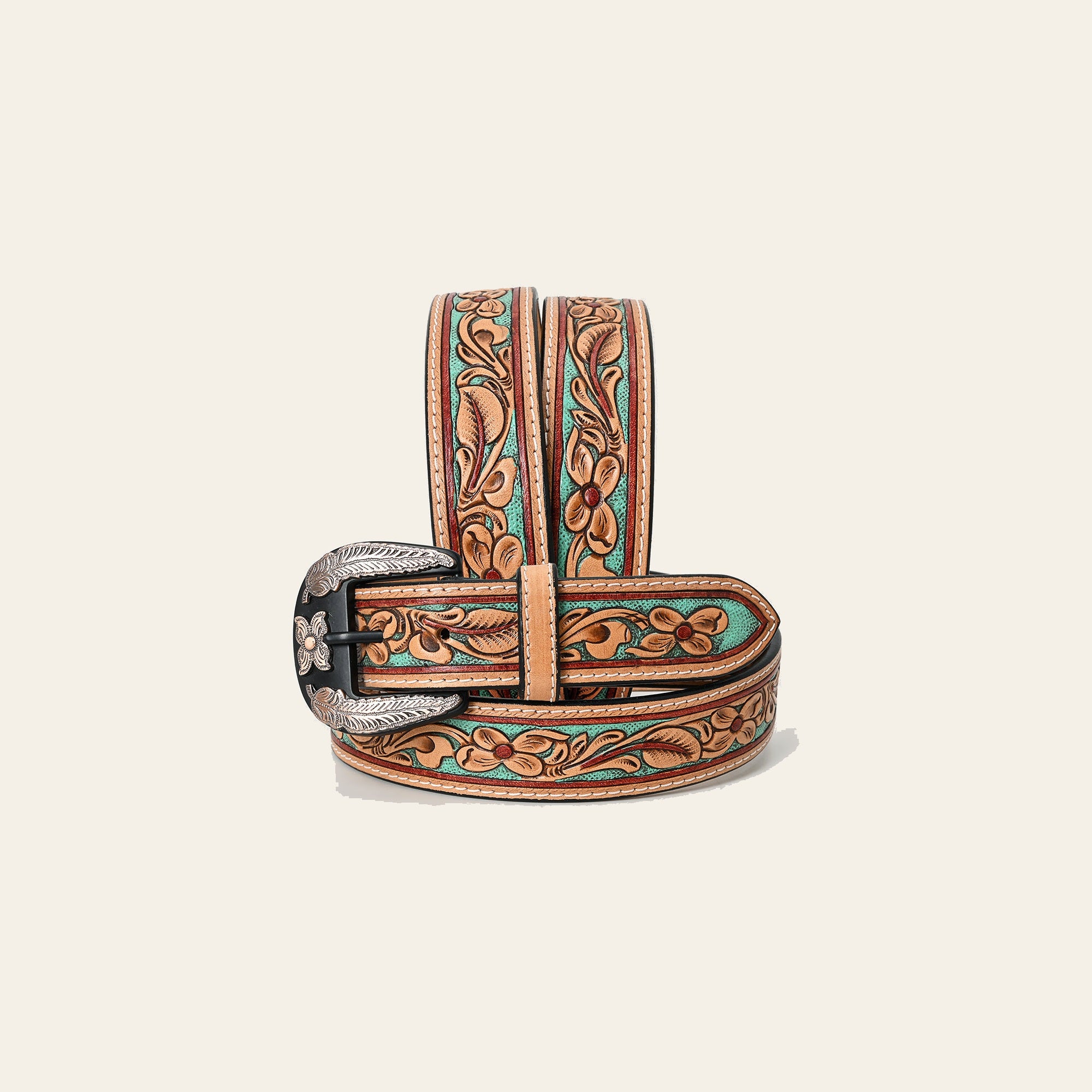 AMERICAN DARLING Beautifully Hand Tooled American Leather Unisex Belt