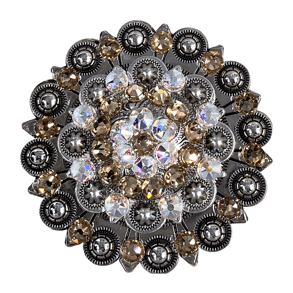 Champagne & AB Antique Silver Berry Jacket European Crystal Concho