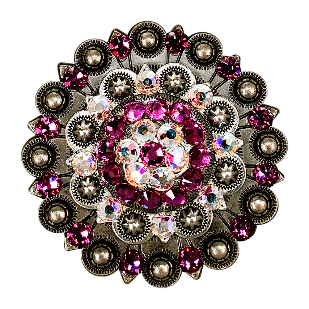 Fuchsia & AB Antique Silver Berry Jacket European Crystal