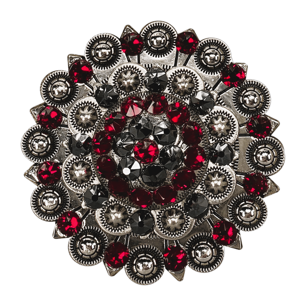 Ruby & Jet Antique Silver Berry Jacket European Crystal Concho