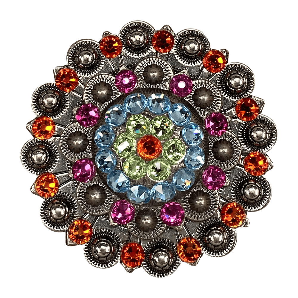 Tie Dye Antique Silver Berry Jacket European Crystal Concho