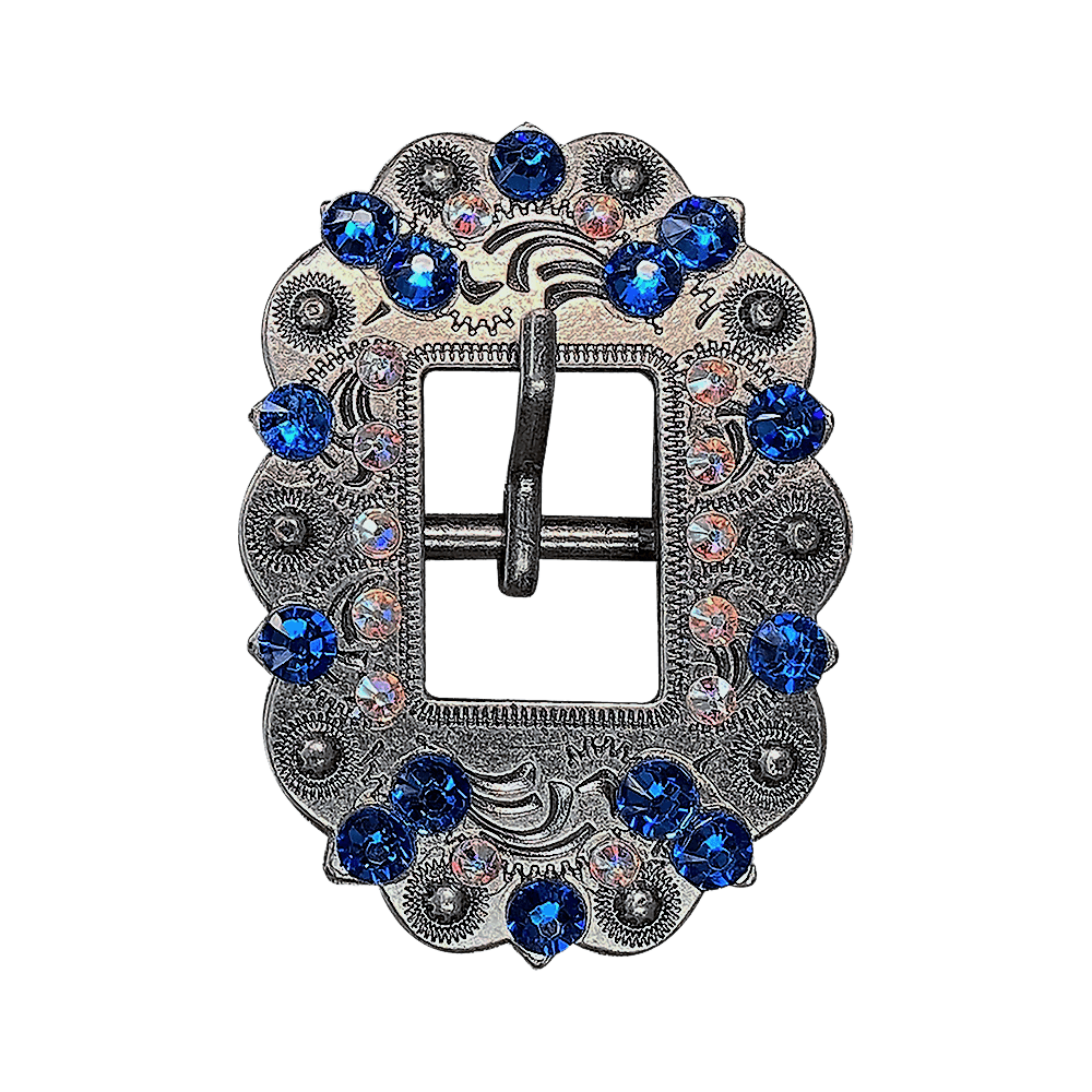 Capri & AB Antique Silver European Crystal Cart Buckle