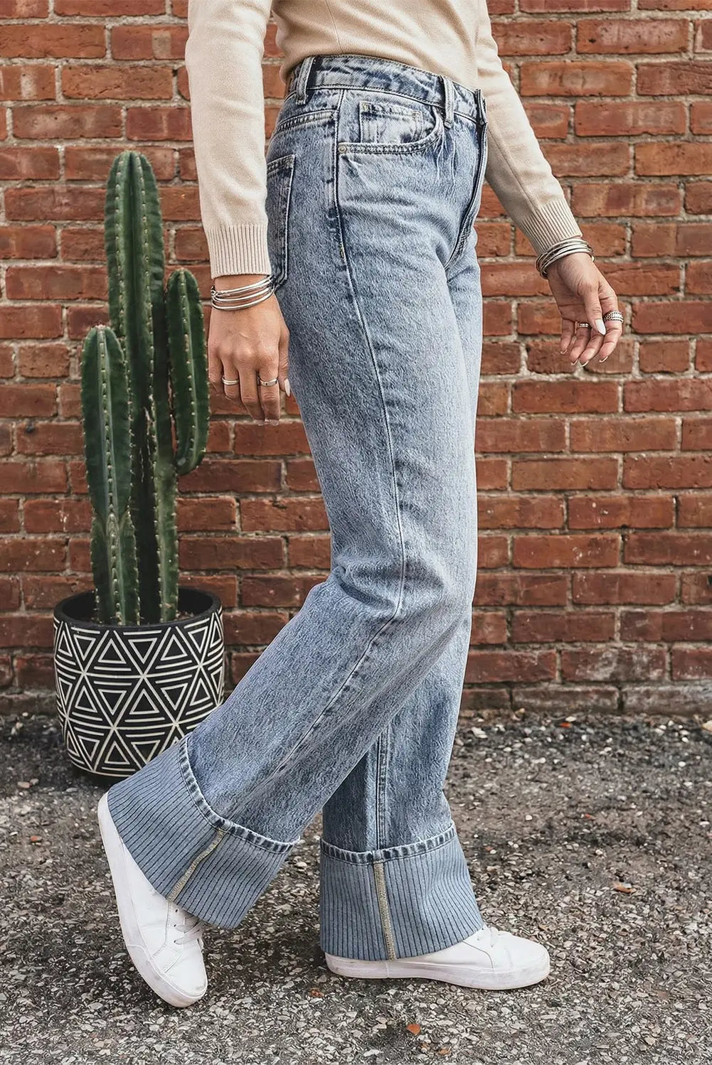 Ashleigh Striped Cuffed | Jeans
