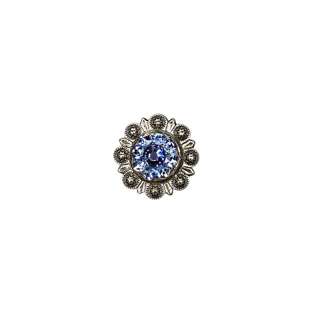 Light Sapphire & Lilac Antique Silver 1" European Crystal Concho