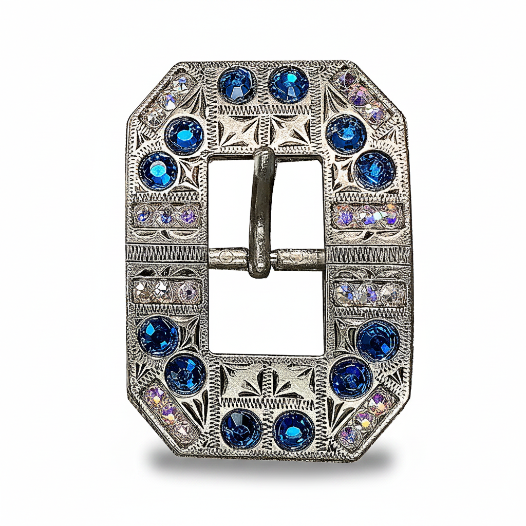 Antique Silver Capri - AB Crystal Conchos | Sizes 1"- 3" | Buckles | Saddle Set | Leather Rosettes | Slide — view 8