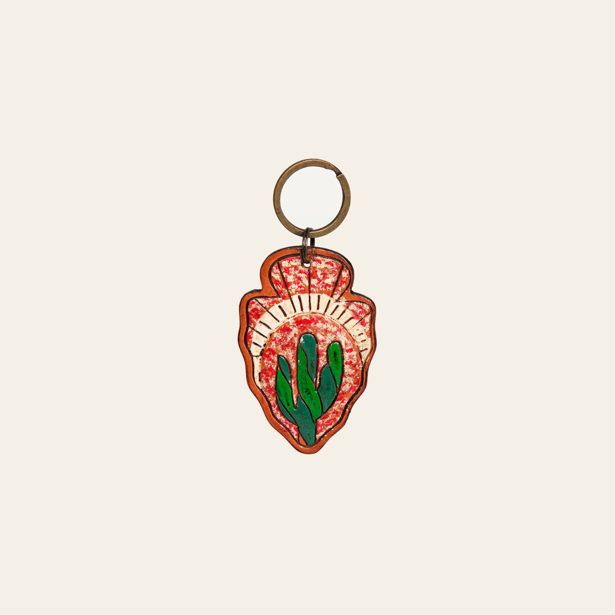 American Darling ADKR207 Hand Tooled Carved Genuine Leather Keyring