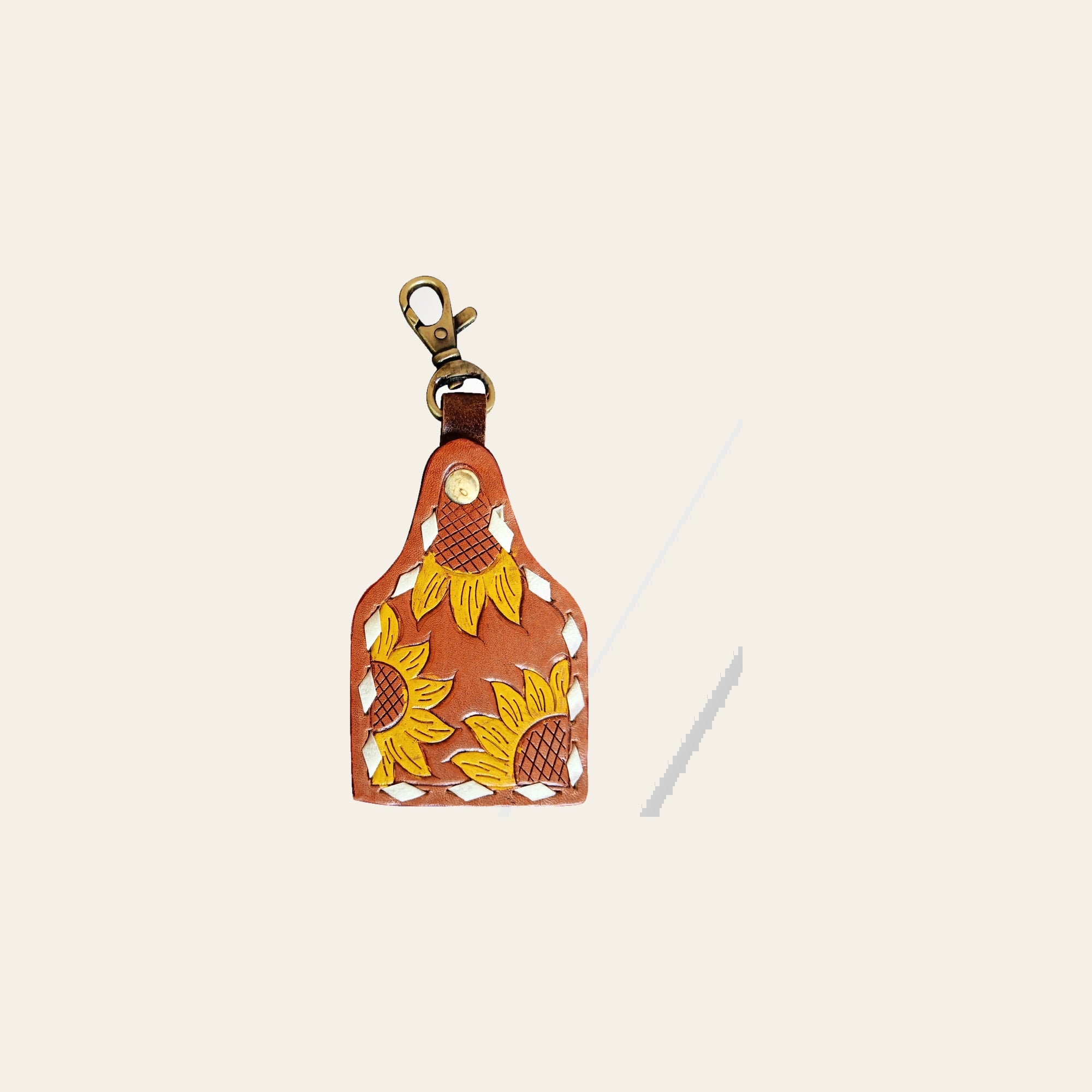 American Darling ADKRX128 Hand Tooled Carved Genuine Leather Keyring