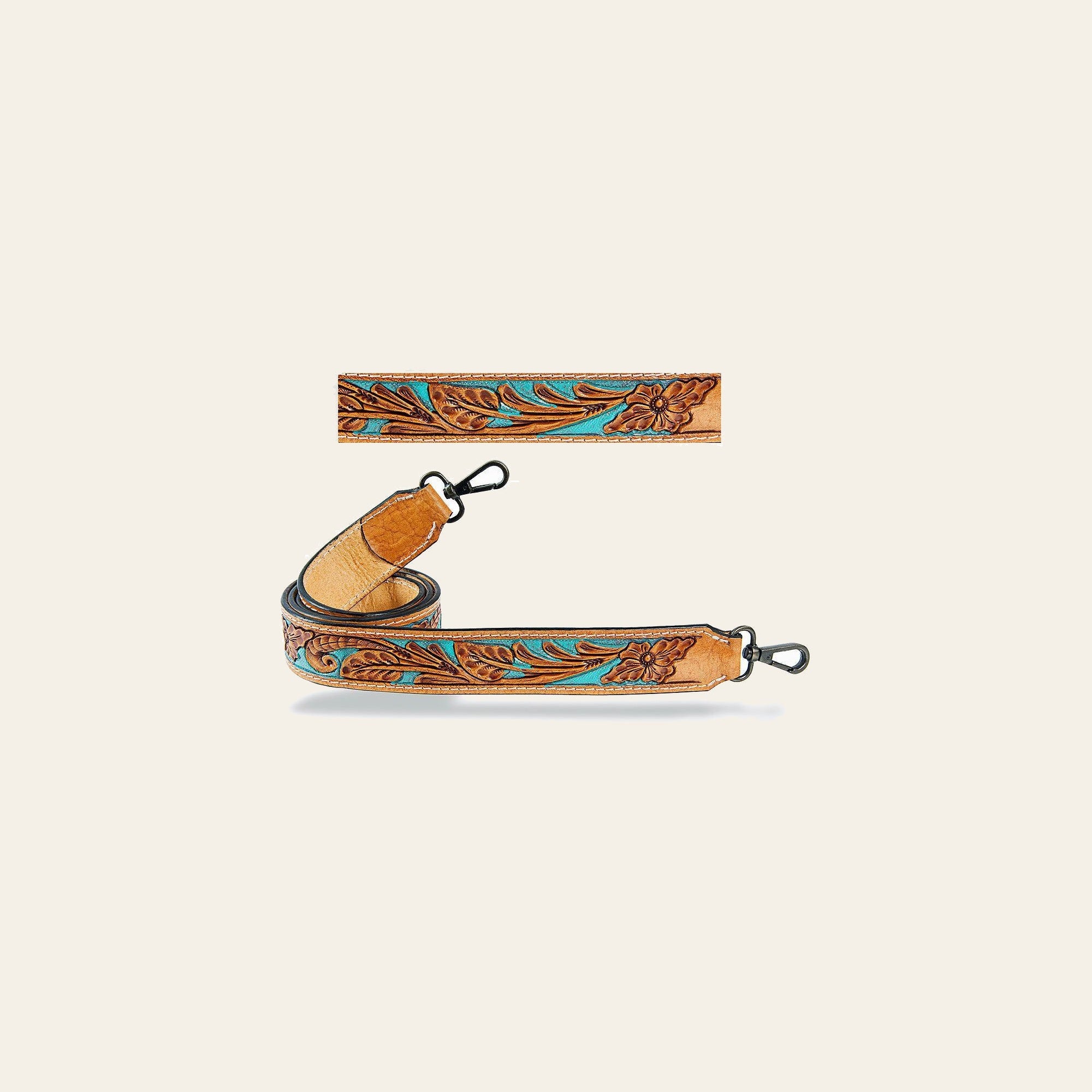 American Darling ADSTF107 Hand Tooled Genuine Leather Crossbody Handle Strap For Bags