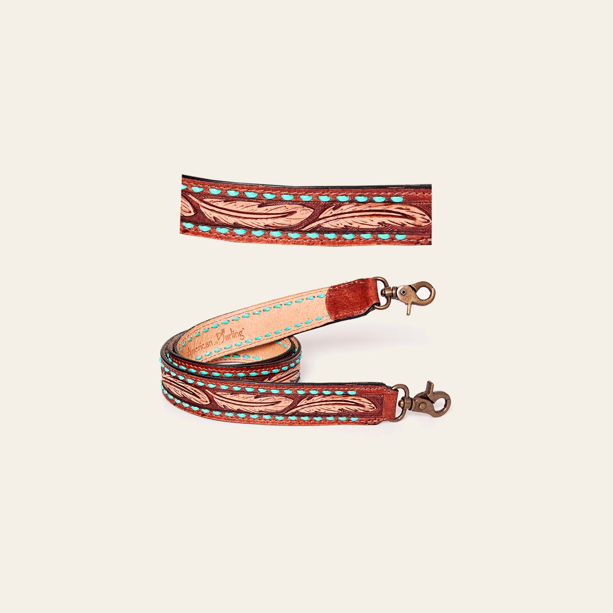 American Darling ADSTF108A Hand Tooled Genuine Leather Crossbody Handle Strap For Bags