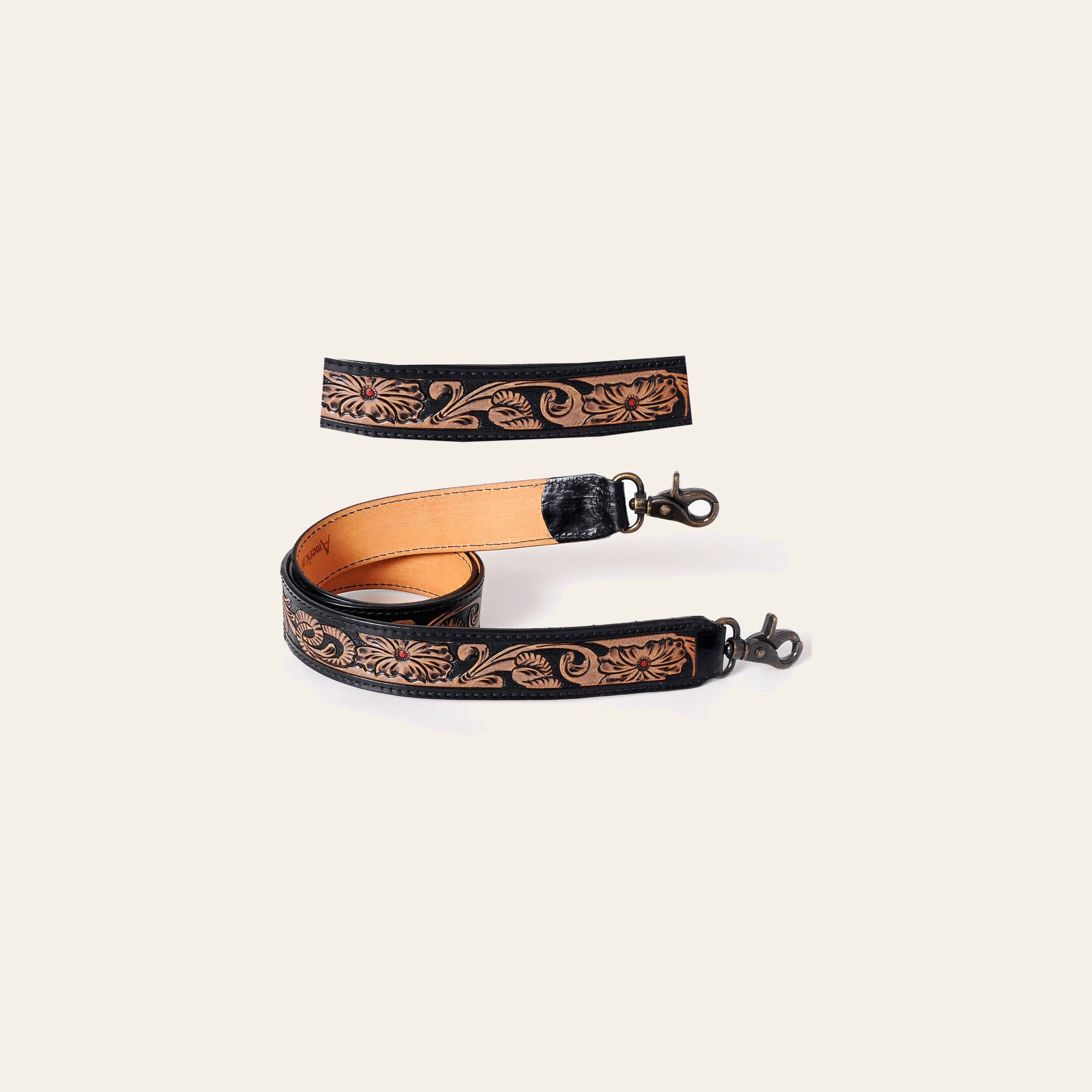 American Darling ADSTF126WHBU Hand Tooled Genuine Leather Crossbody Handle Strap For Bags