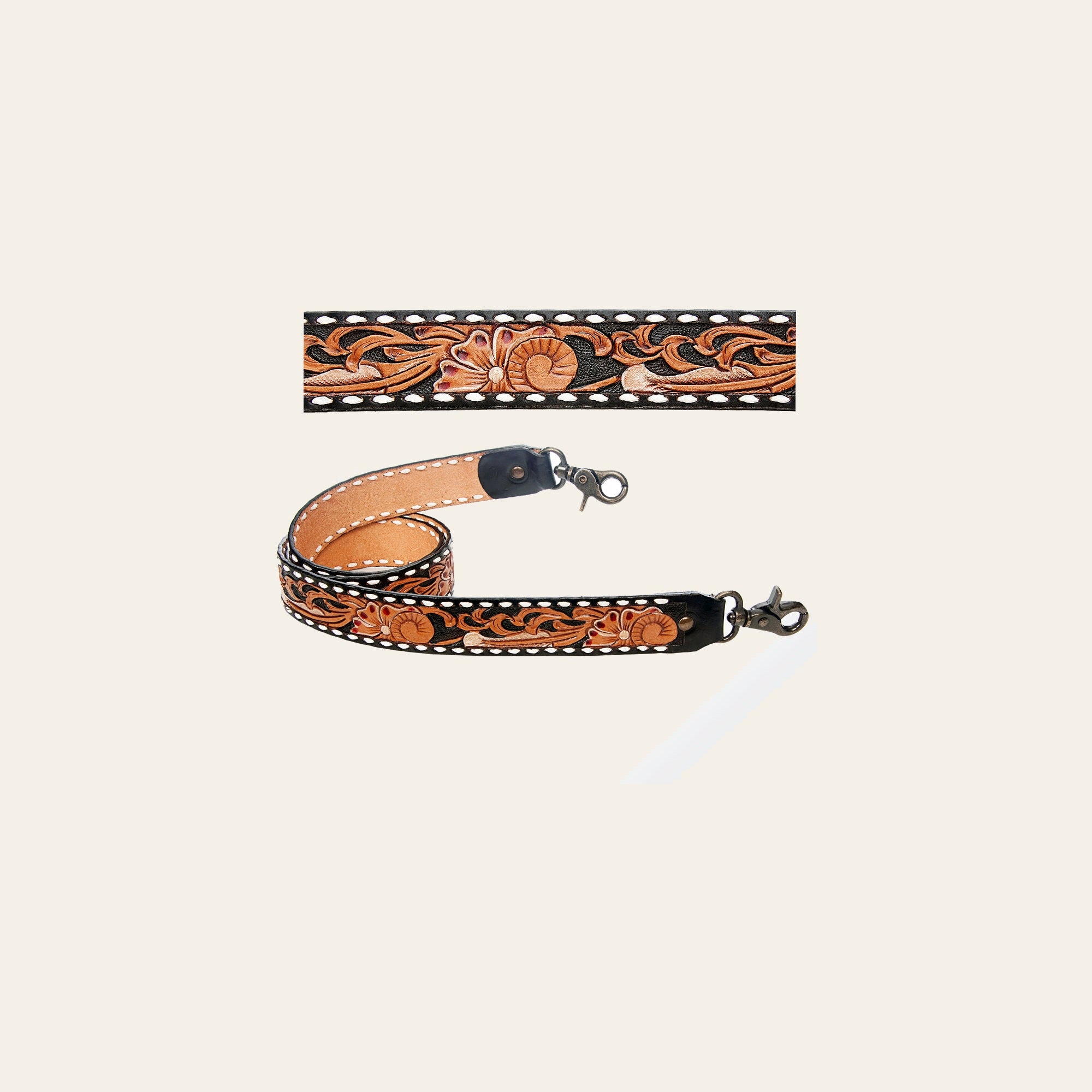 American Darling ADSTF150 Hand Tooled Genuine Leather Crossbody Handle Strap For Bags