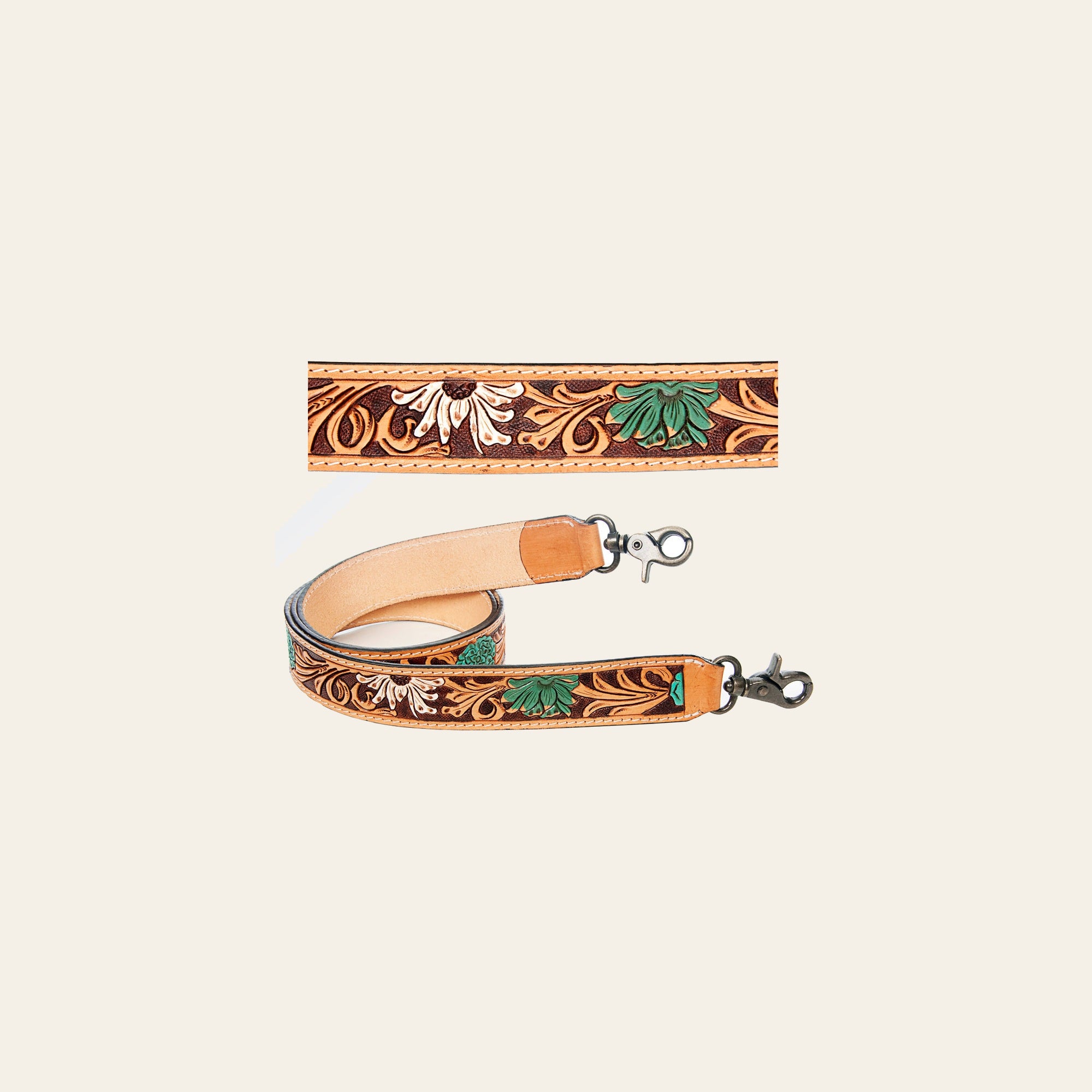 American Darling ADSTF151 Hand Tooled Genuine Leather Crossbody Handle Strap For Bags