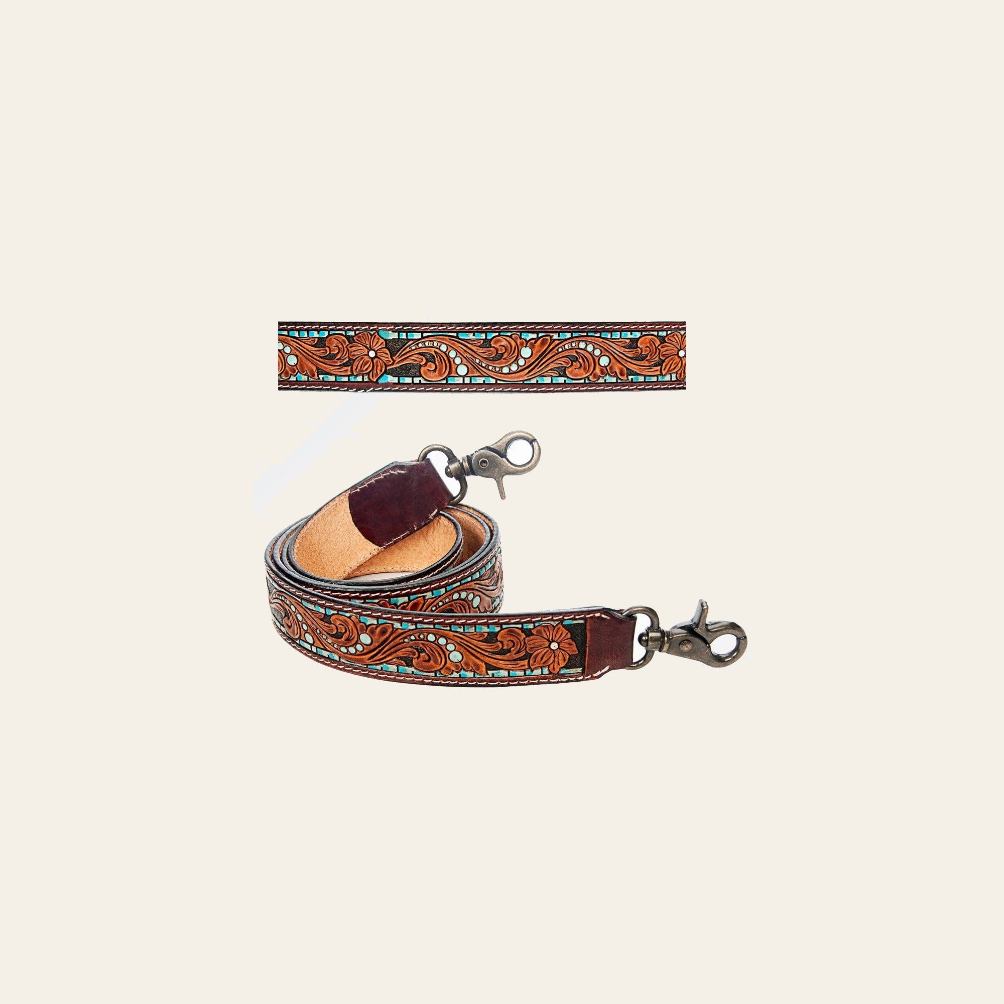 American Darling ADSTF152 Hand Tooled Genuine Leather Crossbody Handle Strap For Bags