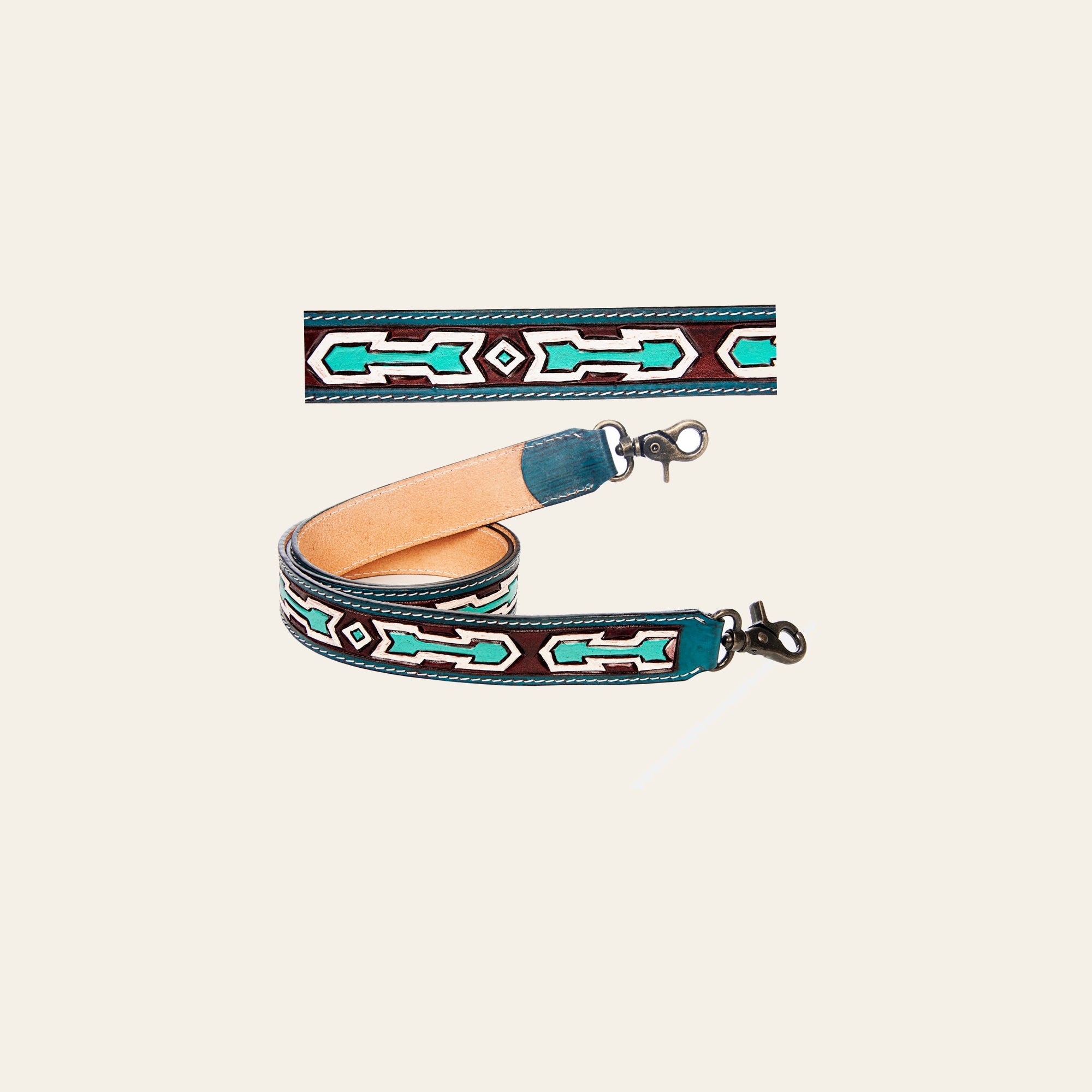 American Darling ADSTF153 Hand Tooled Genuine Leather Crossbody Handle Strap For Bags