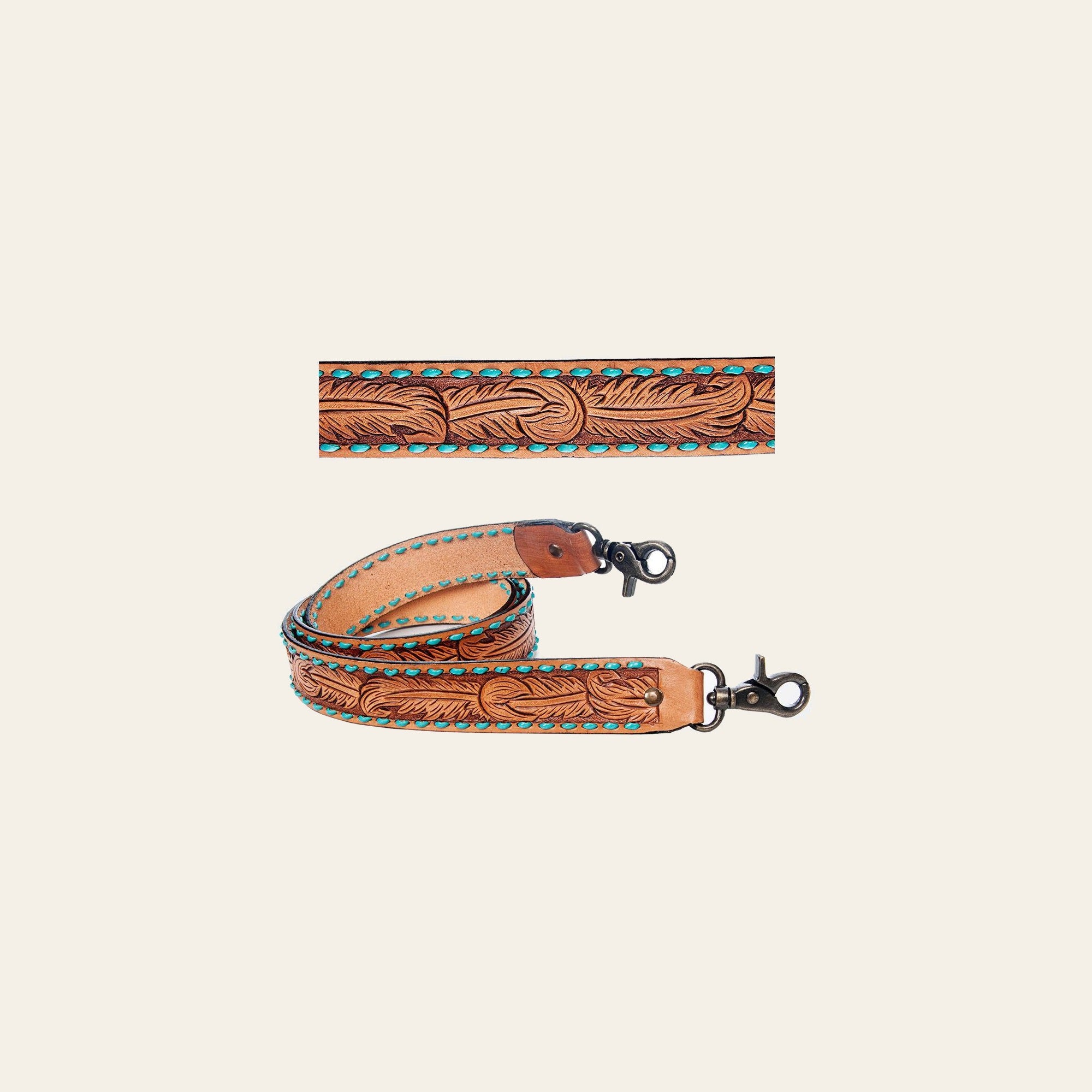 American Darling ADSTF156 Hand Tooled Genuine Leather Crossbody Handle Strap For Bags