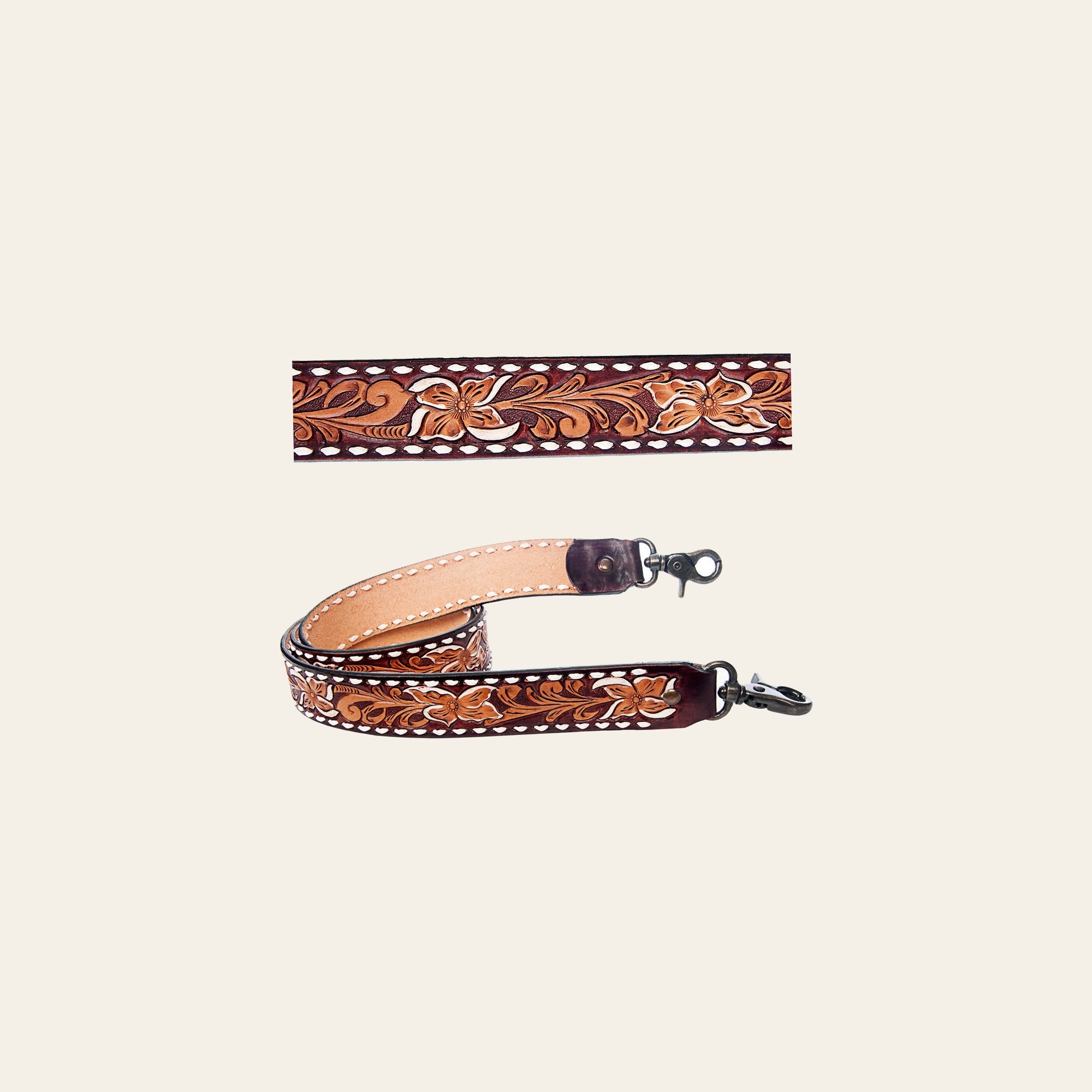 American Darling ADSTF157 Hand Tooled Genuine Leather Crossbody Handle Strap For Bags