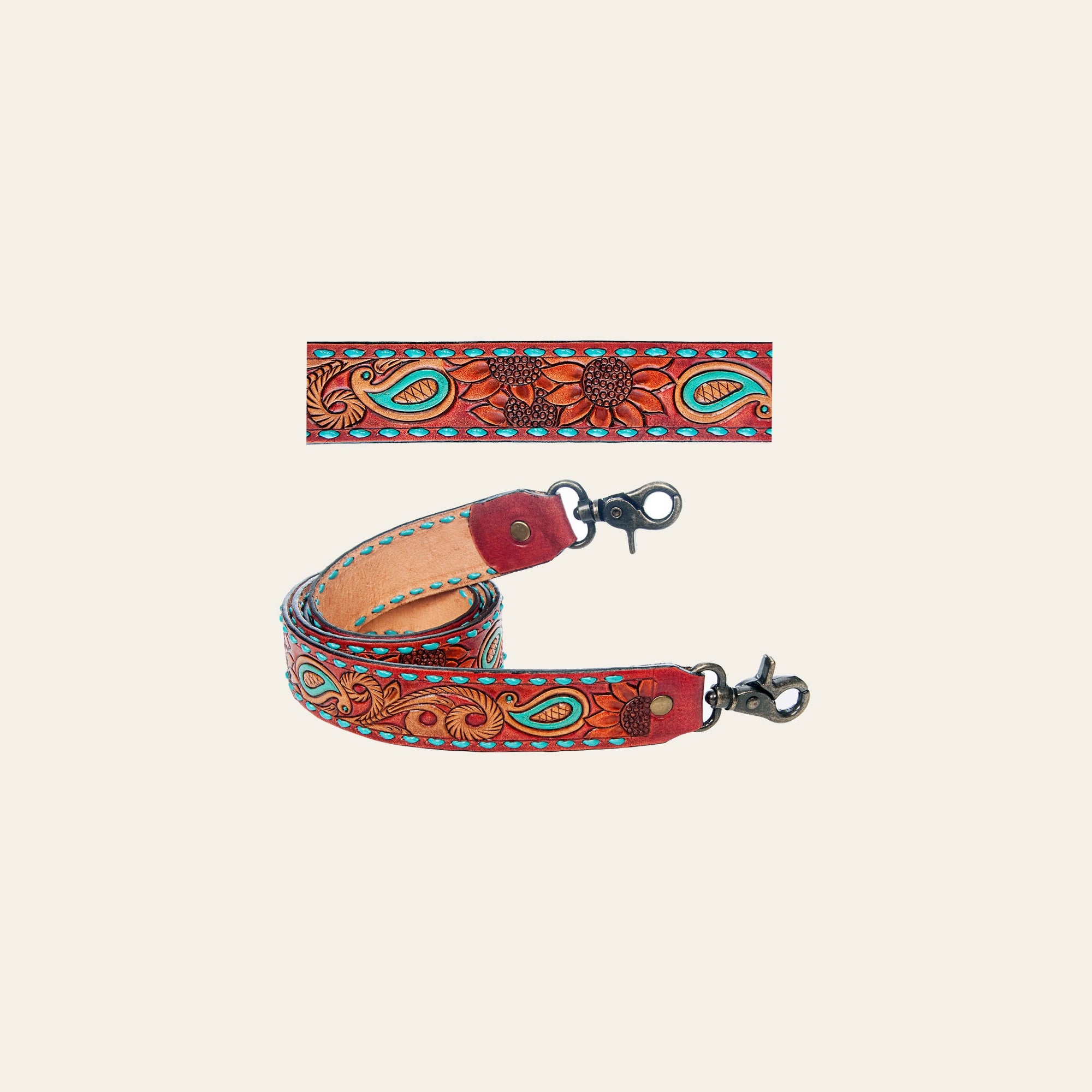 American Darling ADSTF159 Hand Tooled Genuine Leather Crossbody Handle Strap For Bags