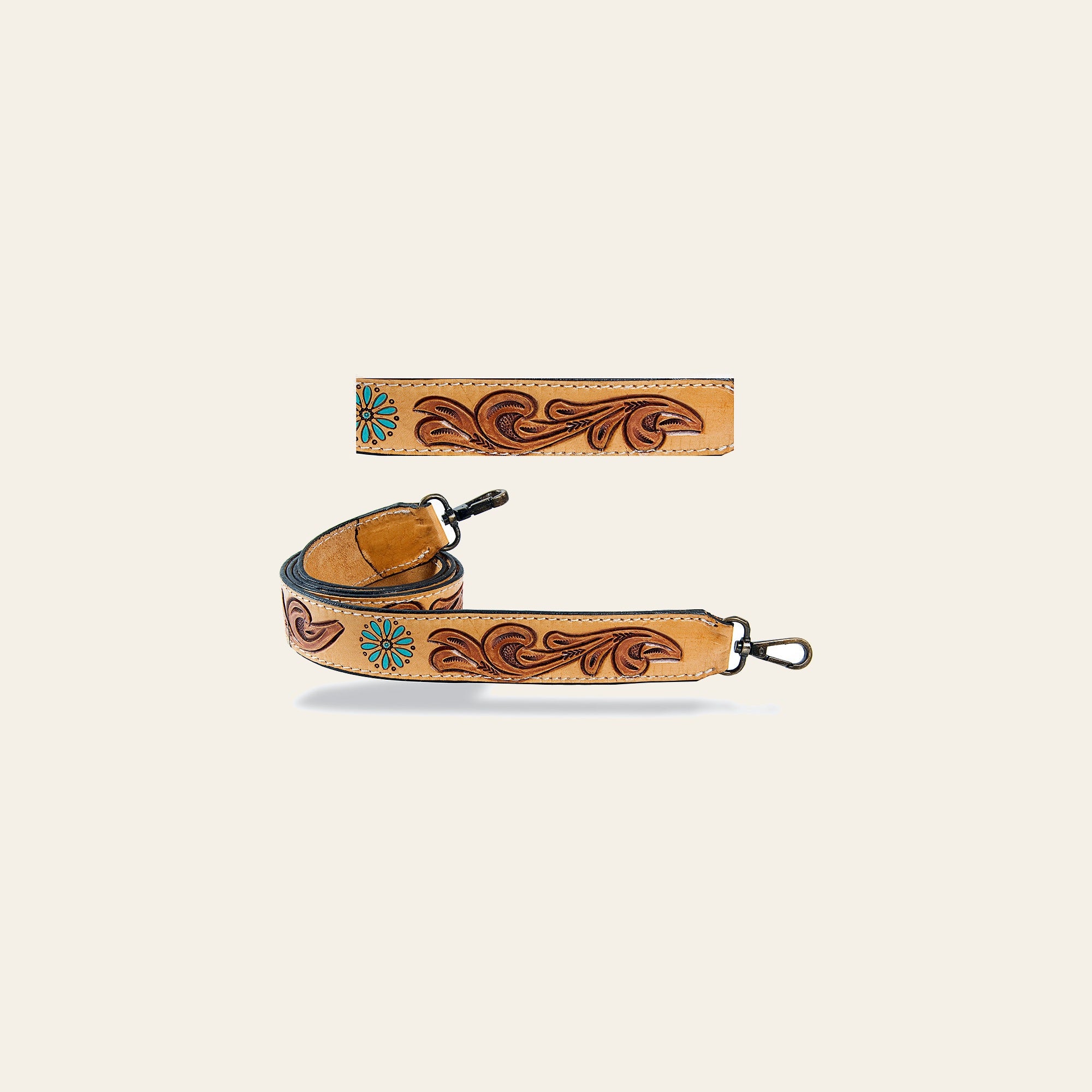 American Darling ADSTF160 Hand Tooled Genuine Leather Crossbody Handle Strap For Bags
