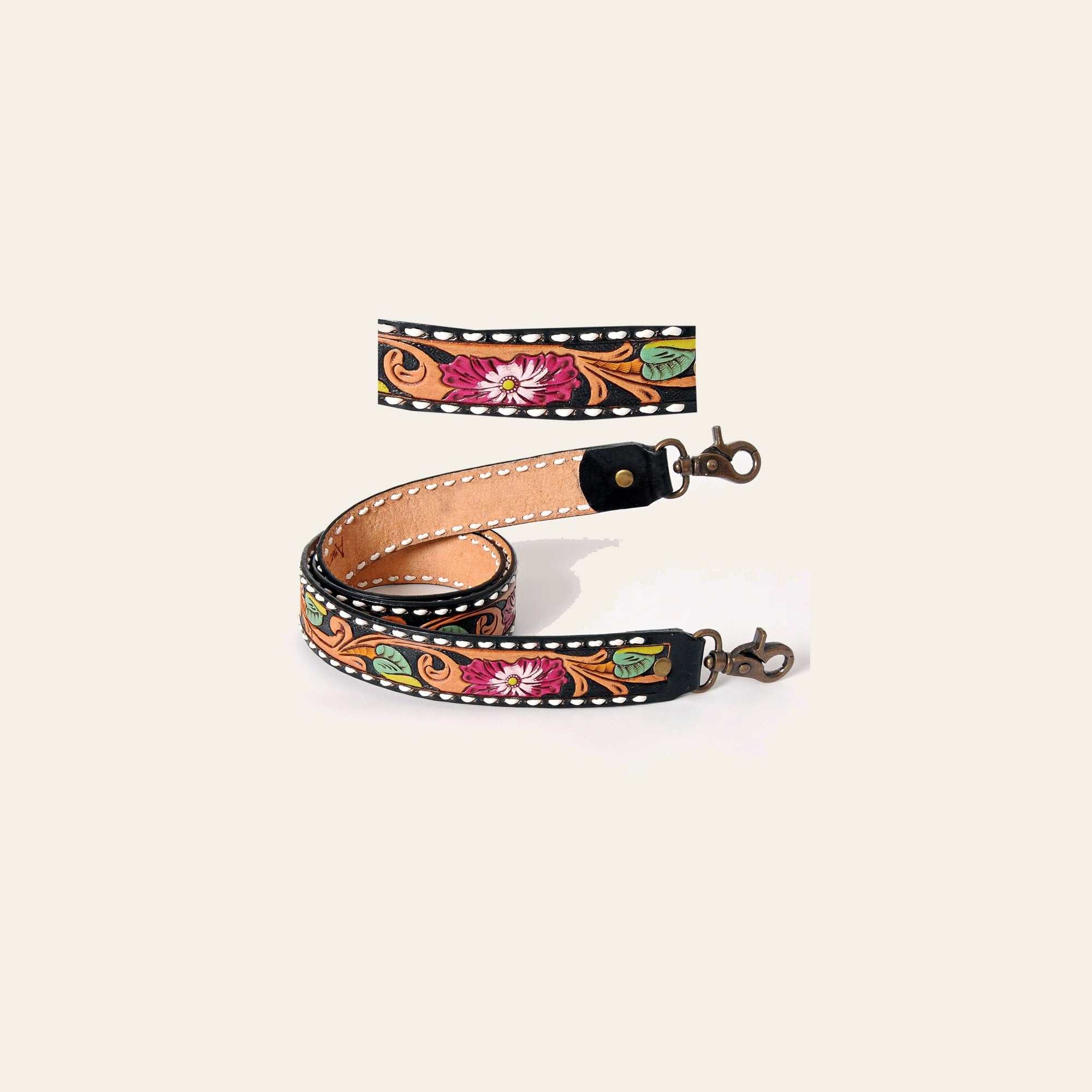 American Darling ADSTF161 Hand Tooled Genuine Leather Crossbody Handle Strap For Bags