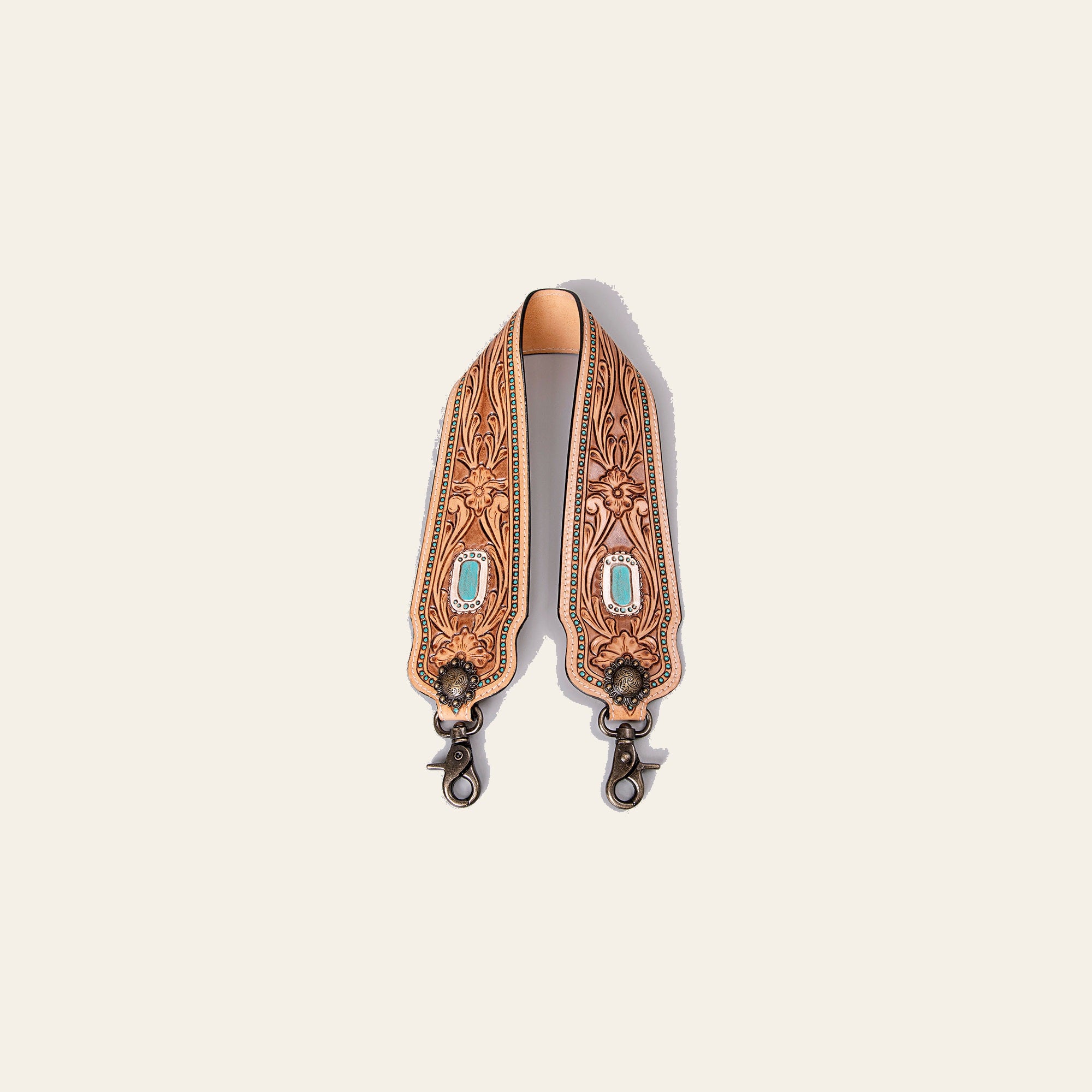 American Darling ADSTF167 Hand Tooled Genuine Leather Crossbody Handle Strap For Bags 28" L x 3" W
