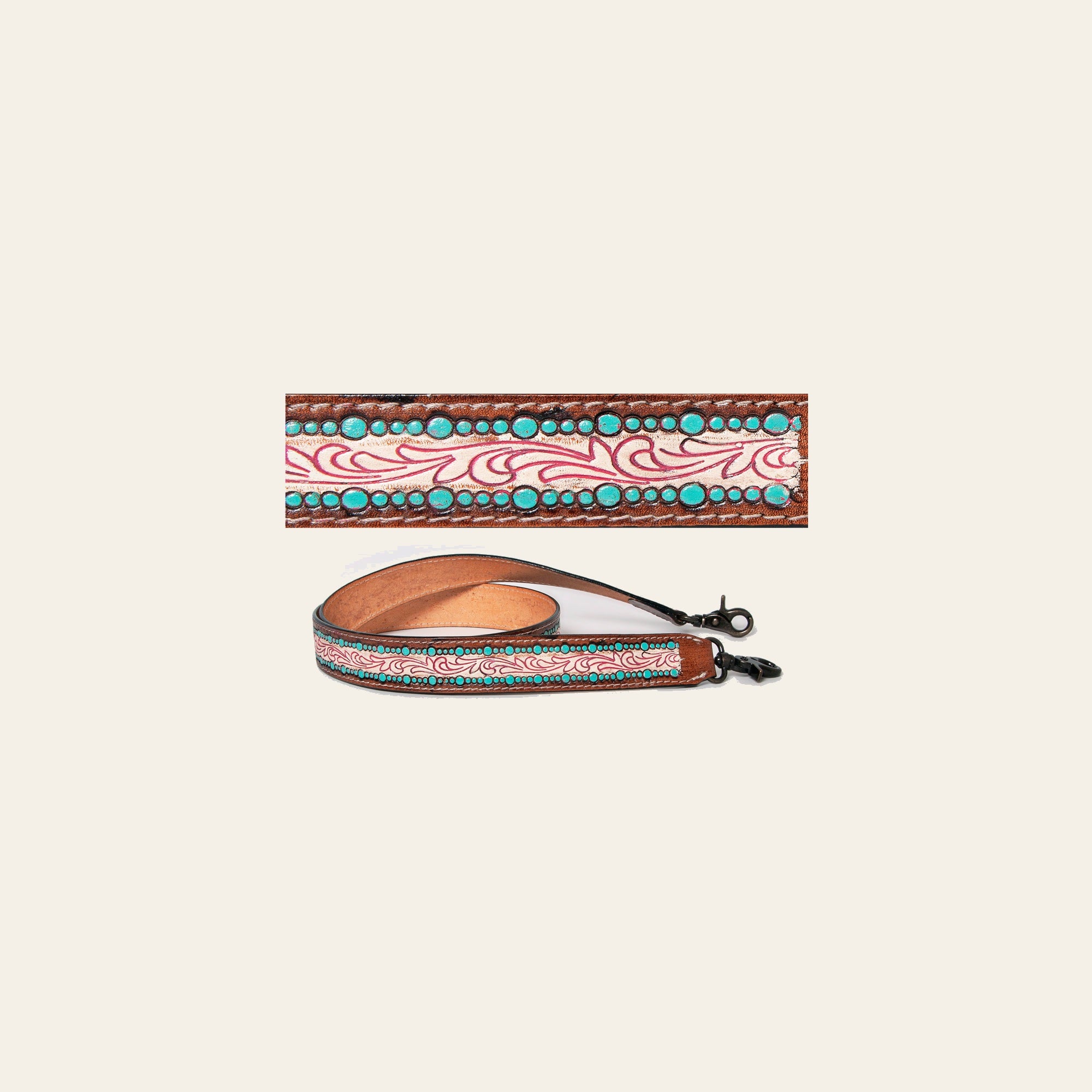 American Darling ADSTF183 Hand Tooled Genuine Leather Crossbody Handle Strap For Bags