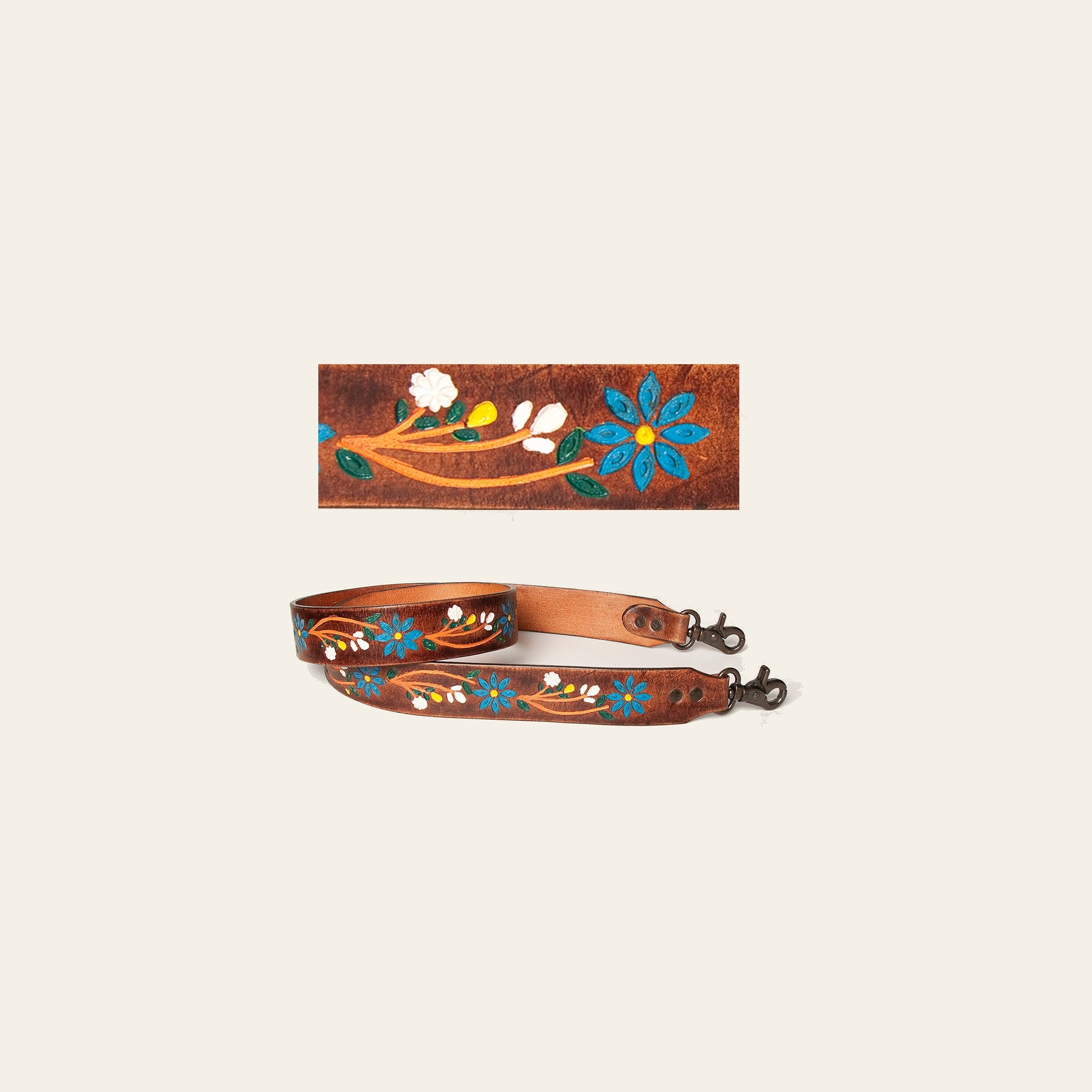 American Darling ADSTZ104 Hand Tooled Genuine Leather Crossbody Handle Strap For Bags