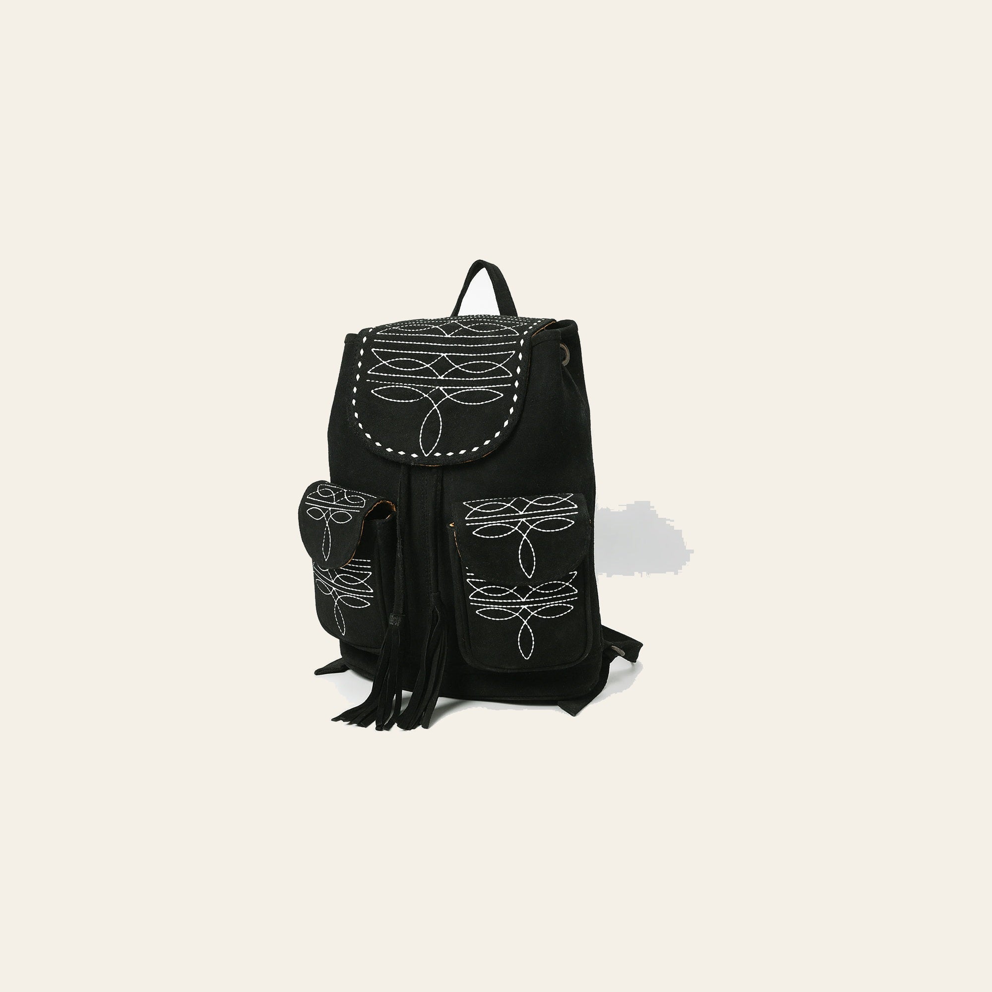 American Darling Backpack Genuine Western Suede Leather Women Bag Black